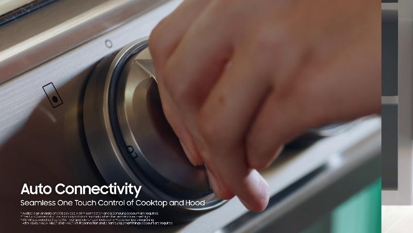 Samsung 1 1 cu ft Smart SLIM Over the Range Microwave with 400 CFM Hood Ventilation Wi Fi and Voice Control Fingerprint Resistant Stainless Steel