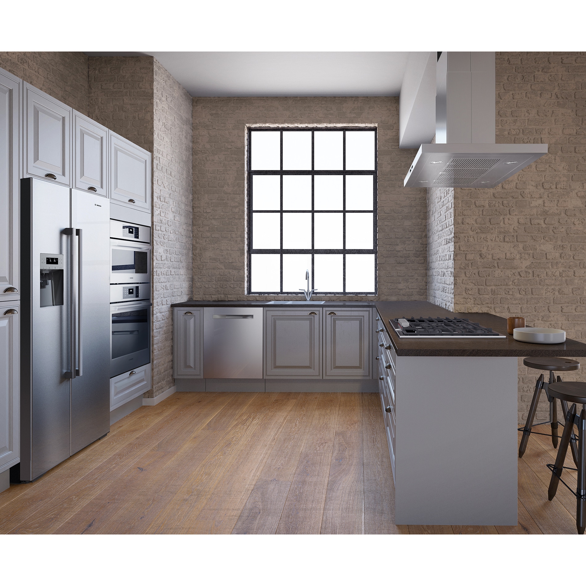 Bosch 42 in Convertible Stainless Steel Island Range Hood Common 42 in Actual 42 0625 in