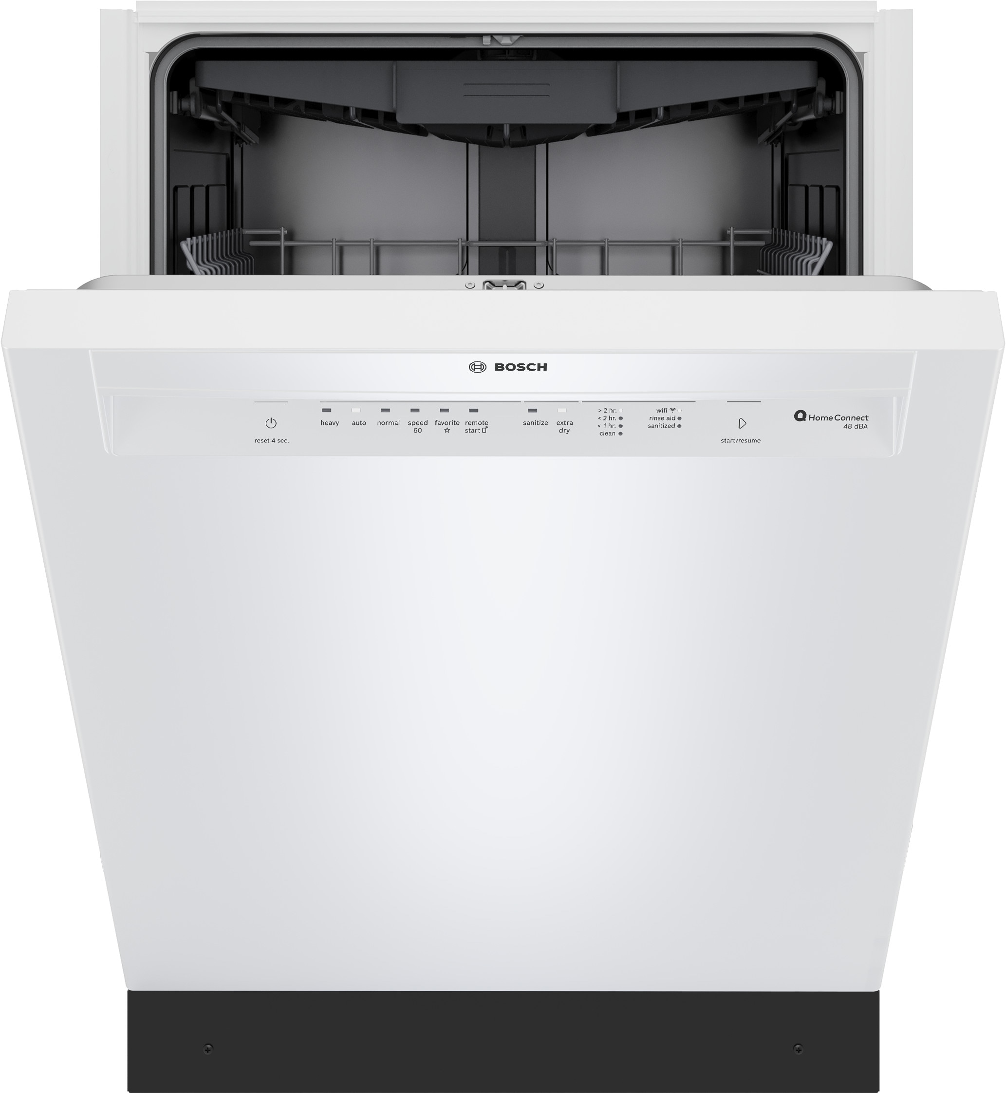 Bosch 300 Series 24 in Front Control Built in Dishwasher With Third Rack White 48 Decibel Very Quiet Sound Level