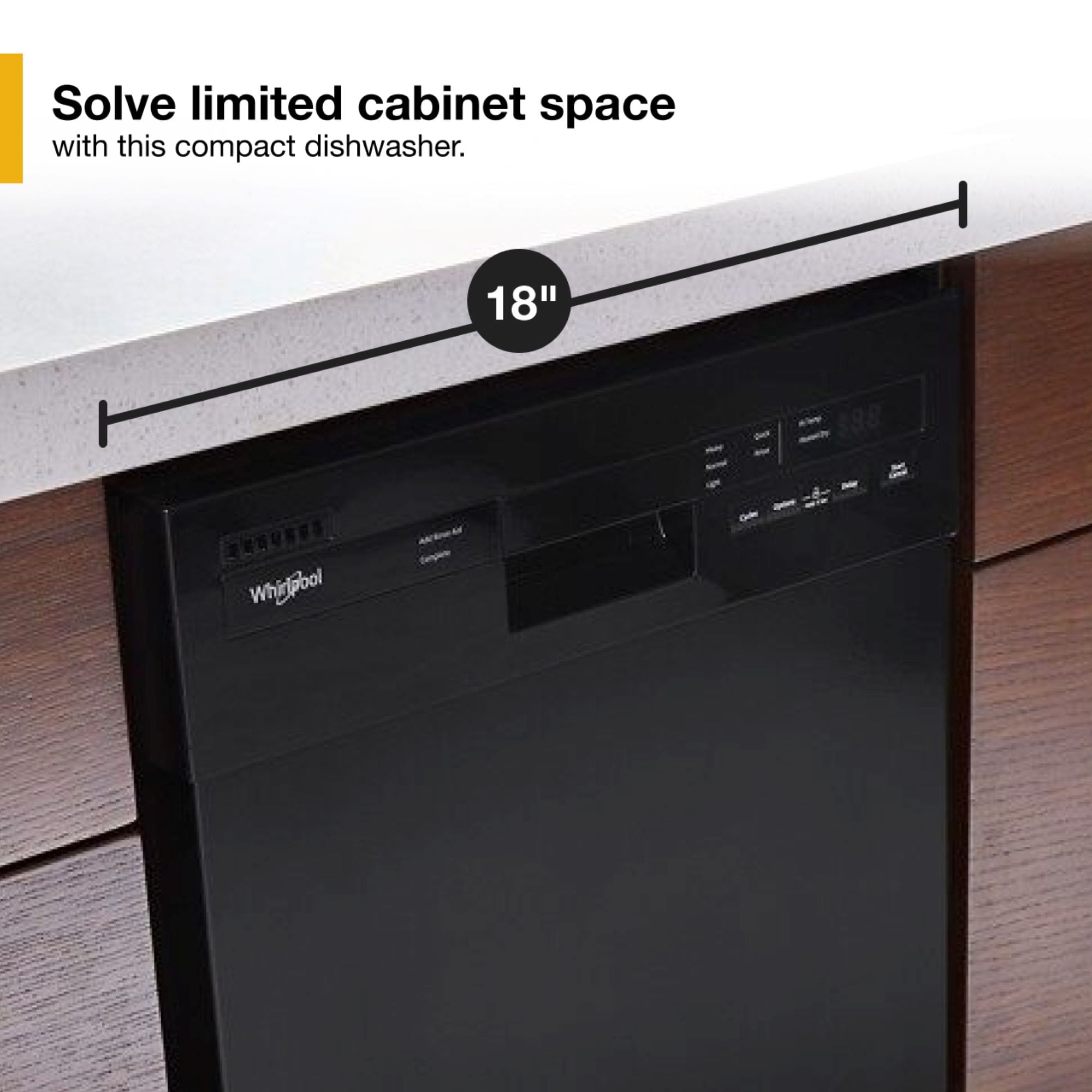 Whirlpool Front Control 18 in Built In Dishwasher Black ENERGY STAR 50 dBA