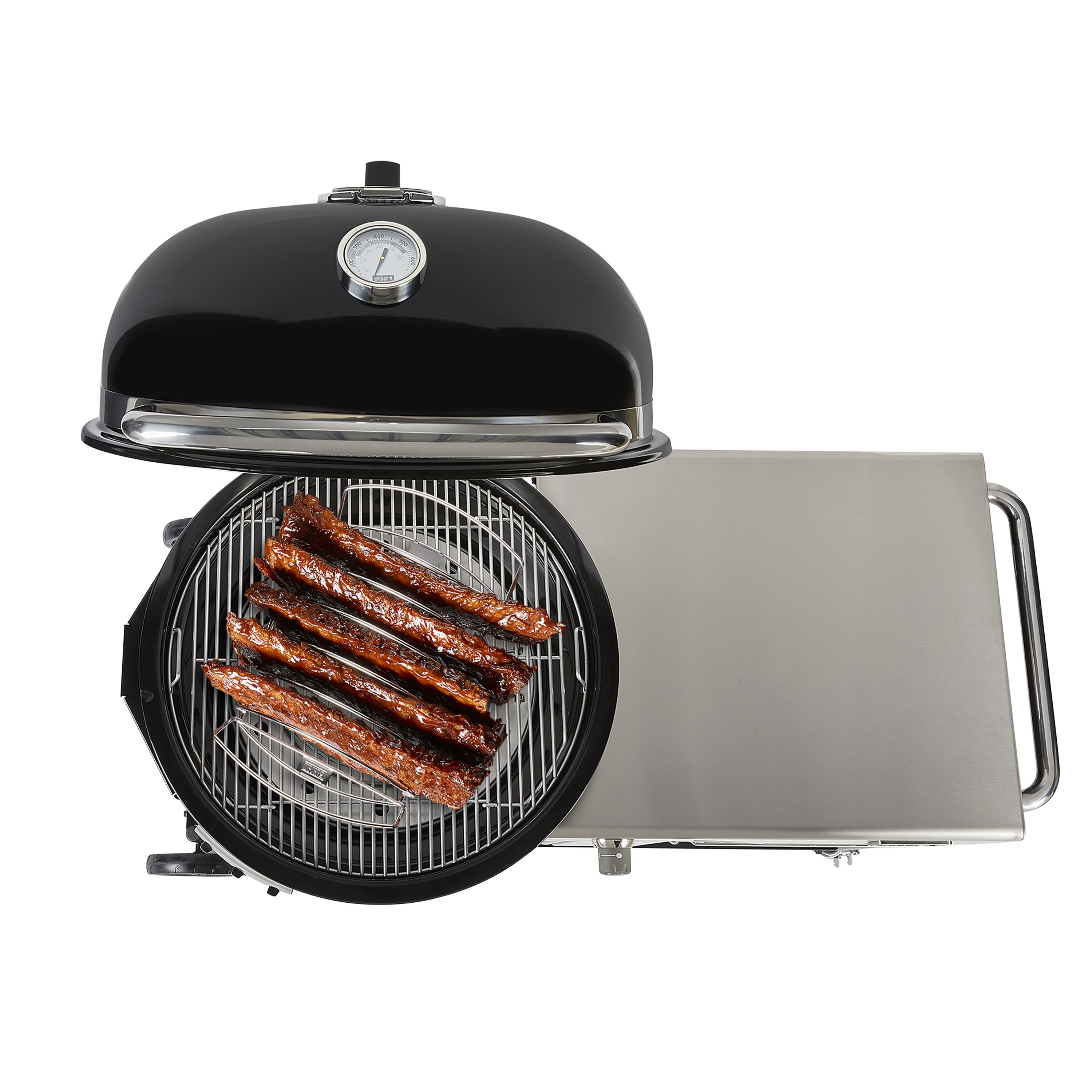 Weber Kamado S6 24-in W Black Kettle Charcoal Grill