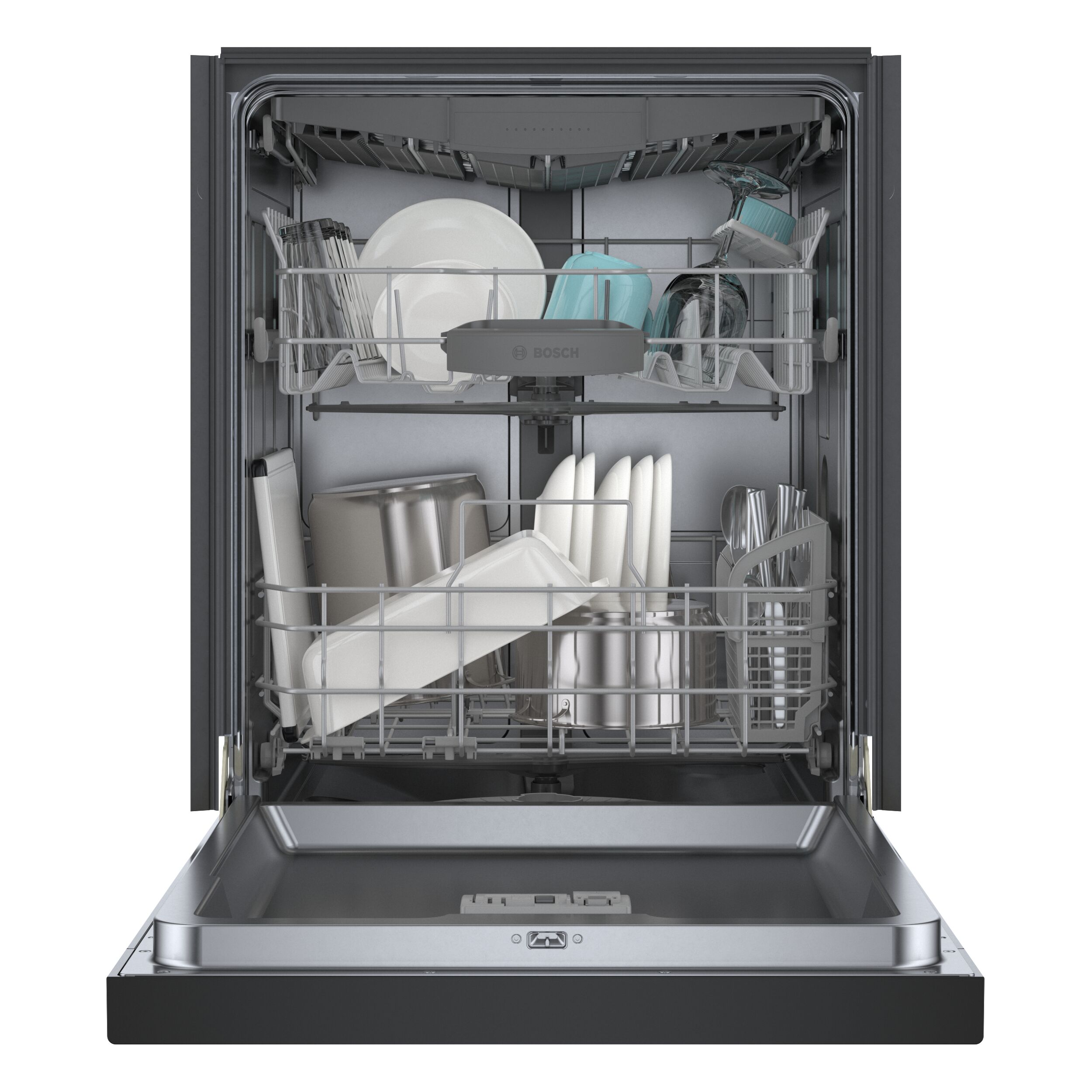 Bosch 300 Series Front Control 24 in Smart Built In Dishwasher Black ENERGY STAR 46 dBA