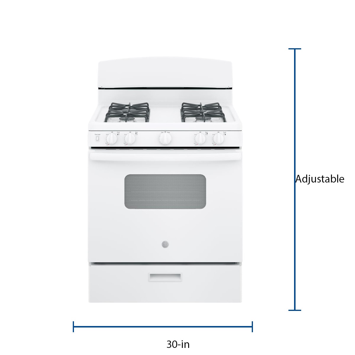 GE 30-in 4 burners 4.8-cu ft Freestanding Natural Gas Range ( White )