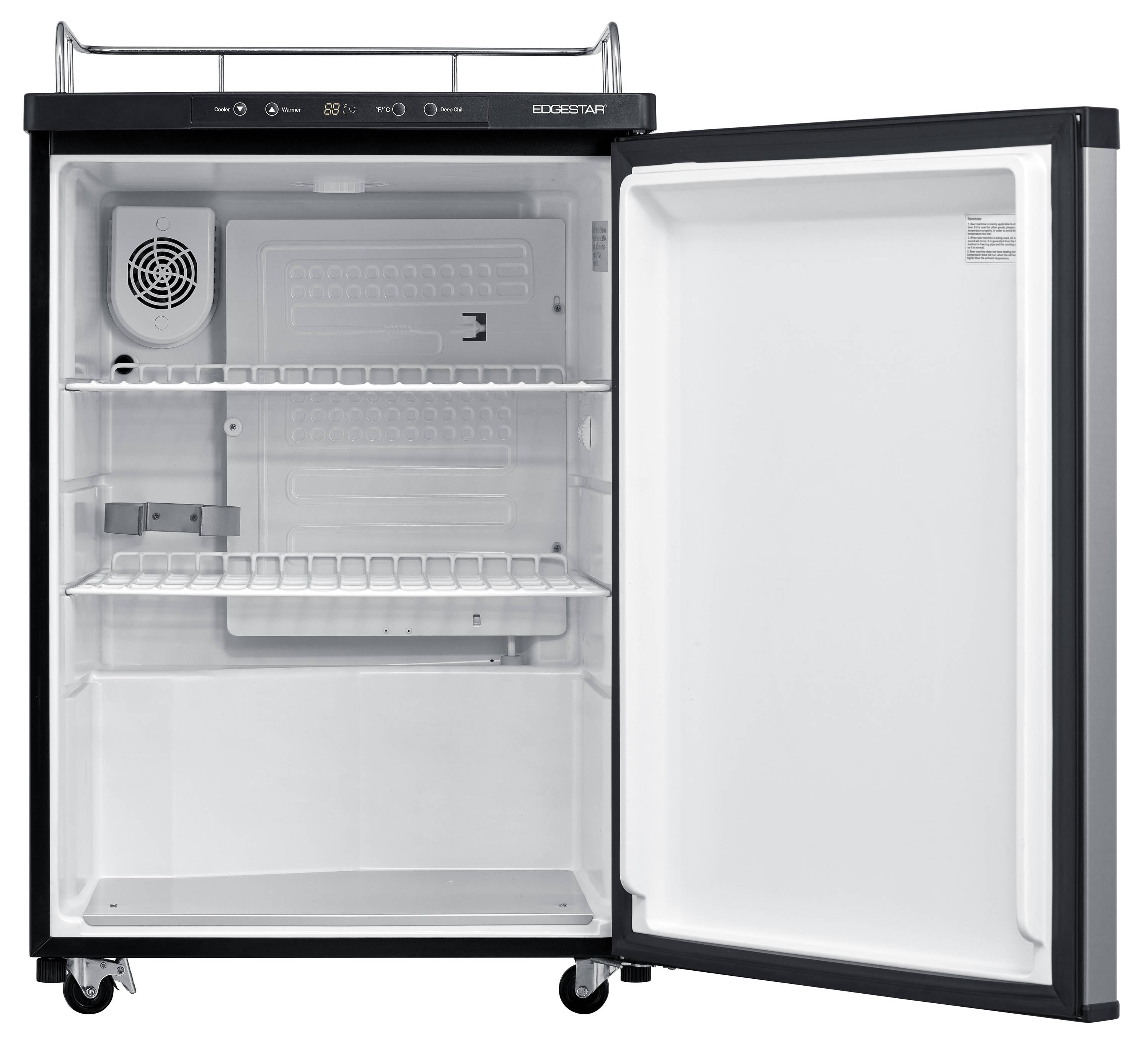 EdgeStar Tapless Half-barrel keg Stainless Steel Manual Freestanding Kegerator conversion refrigerator