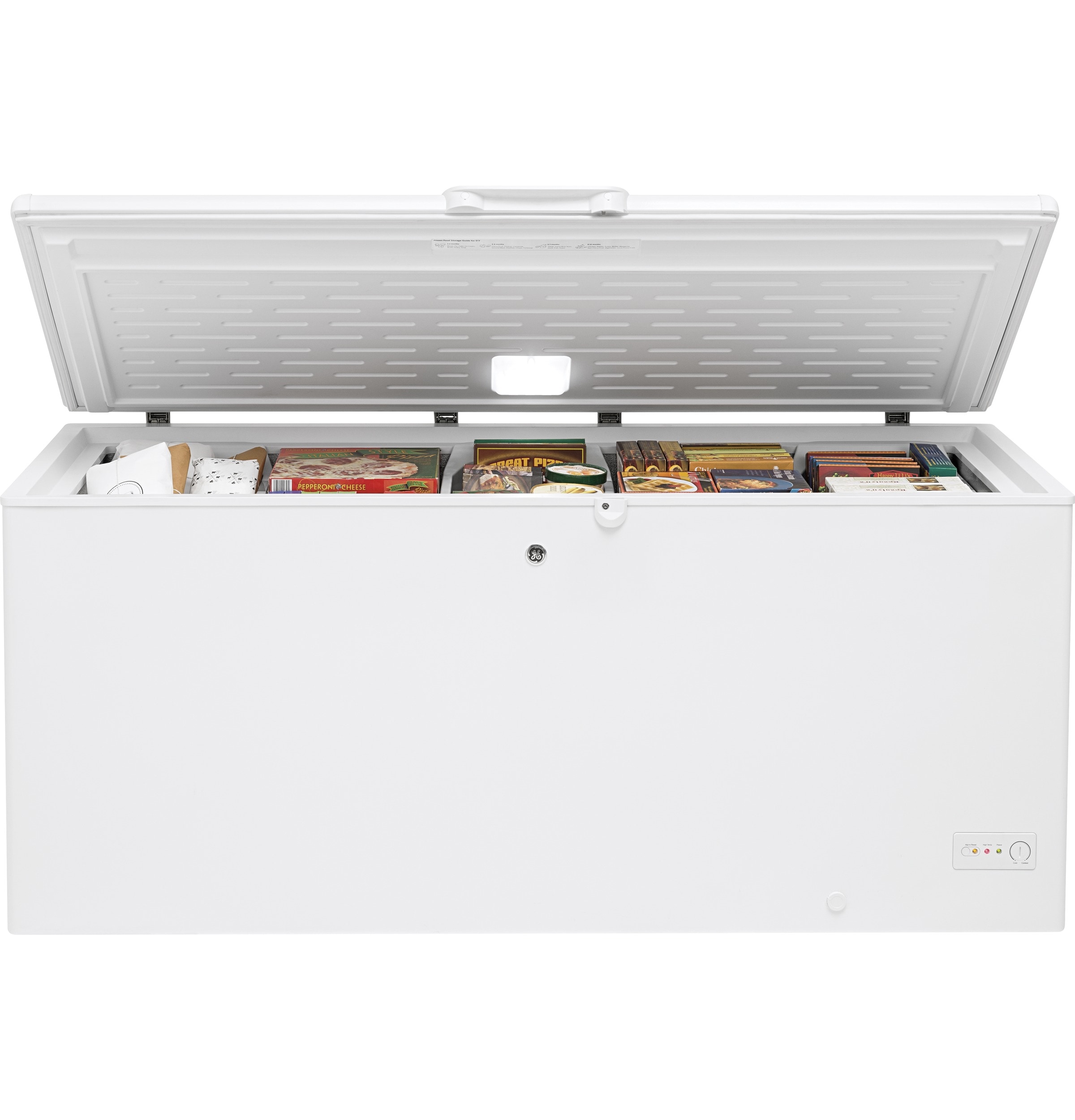 GE Garage Ready 21 7 cu ft Manual Defrost Chest Freezer with Temperature Alarm White ENERGY STAR