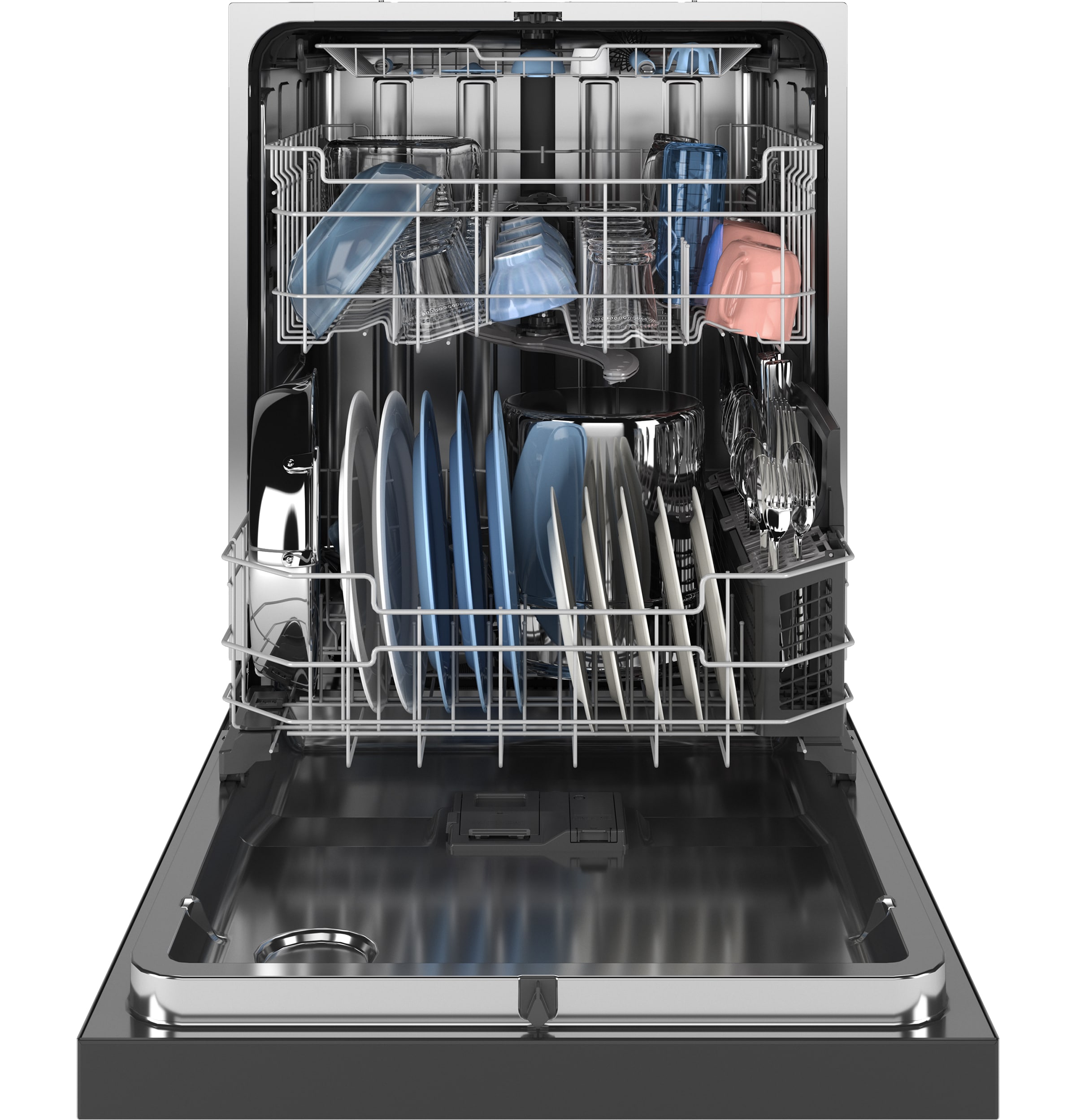 GE Dry Boost Front Control 24 in Built In Dishwasher Fingerprint resistant Stainless Steel ENERGY STAR 47 dBA