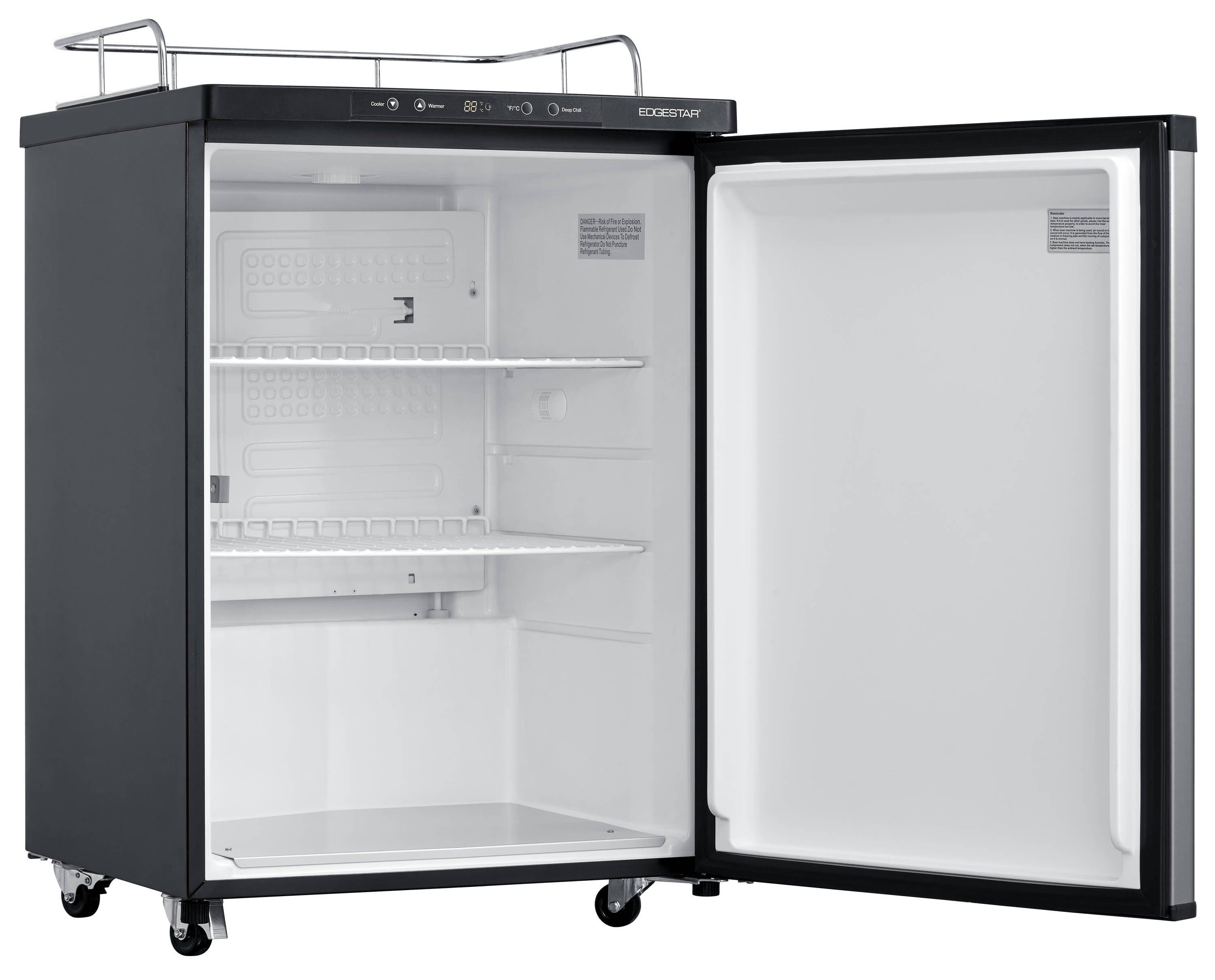 EdgeStar Tapless Half-barrel keg Stainless Steel Manual Freestanding Kegerator conversion refrigerator