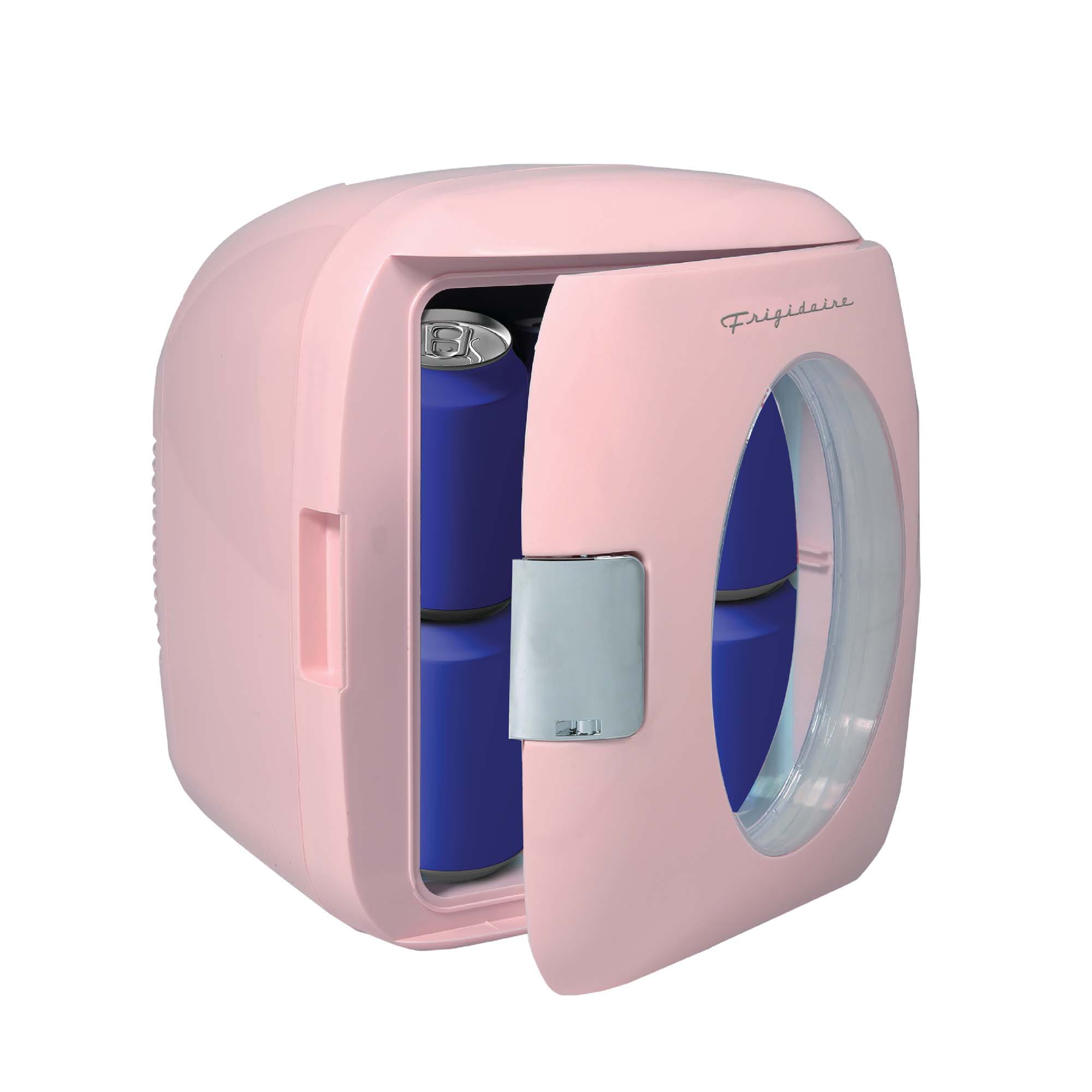 Frigidaire 11.75-in W 6 -Can Capacity Pink Freestanding Indoor Beverage Refrigerator with Glass Door