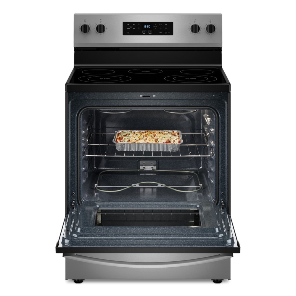 Whirlpool 30-in Glass Top 5 burners 5.3-cu ft Freestanding Electric Range ( Stainless Steel )