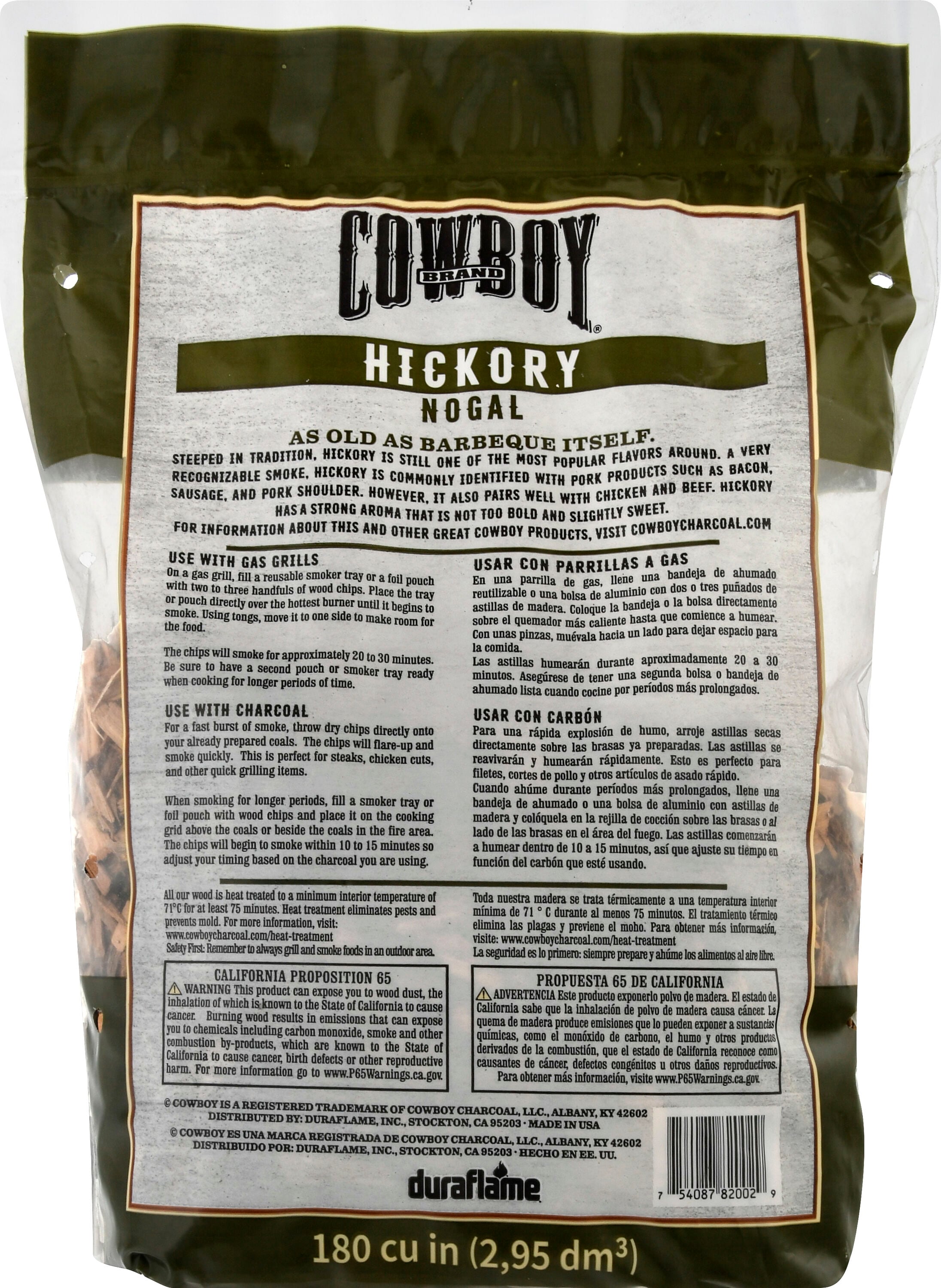 Cowboy Charcoal Hickory 180 Cubic inch(es) Wood chips