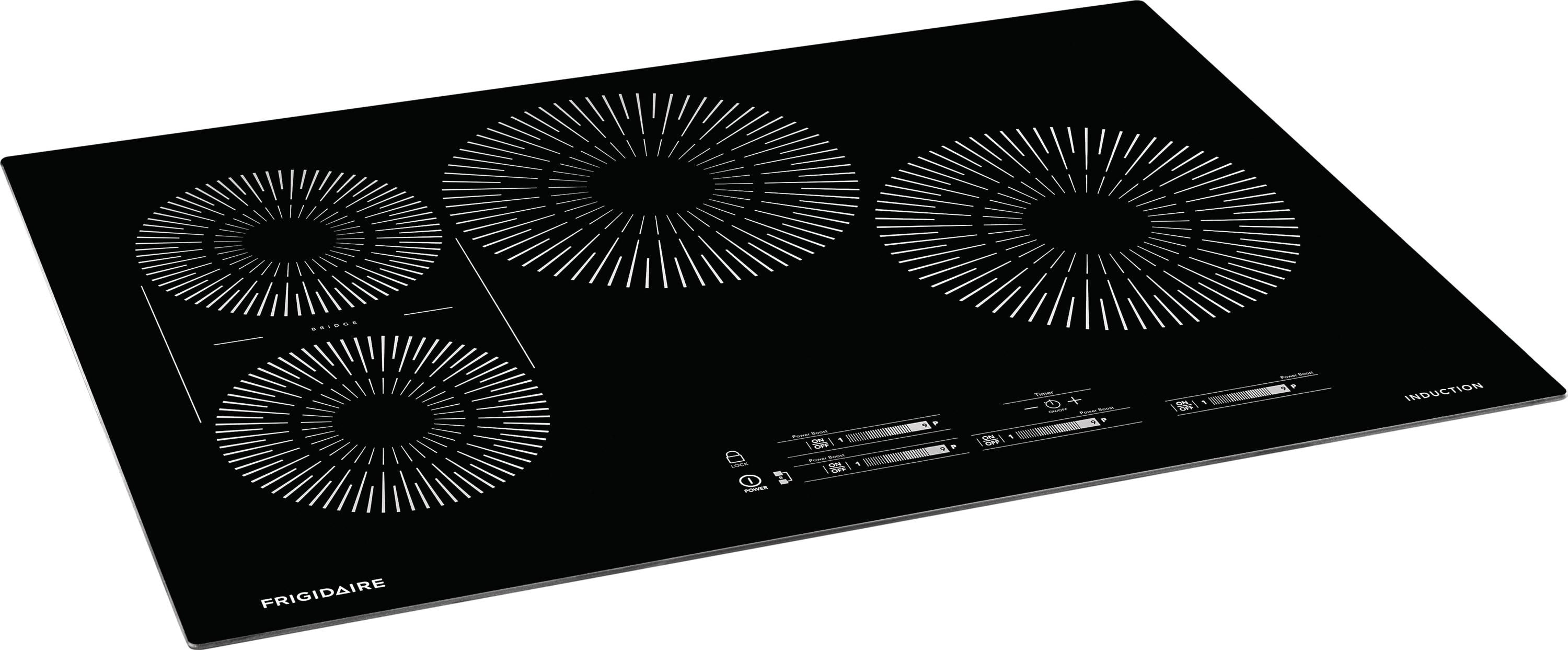 Frigidaire 30-in 4 burners Black Induction Cooktop with Bridge Element