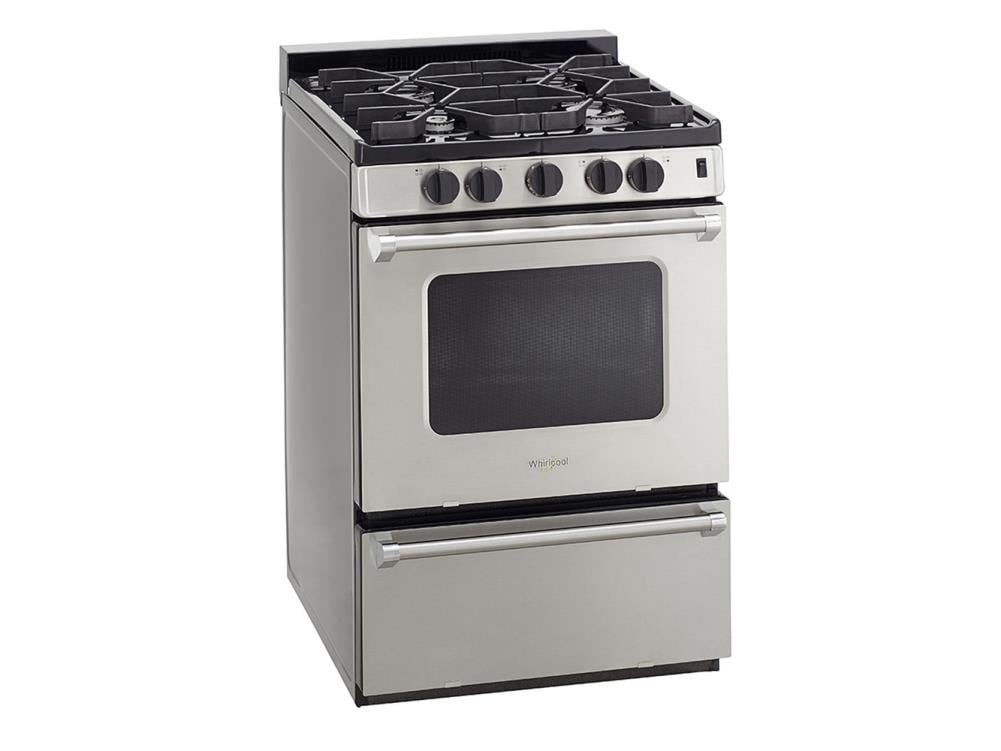 Whirlpool 24-in 4 burners 2.96-cu ft Freestanding Natural Gas Range ( Stainless steel )