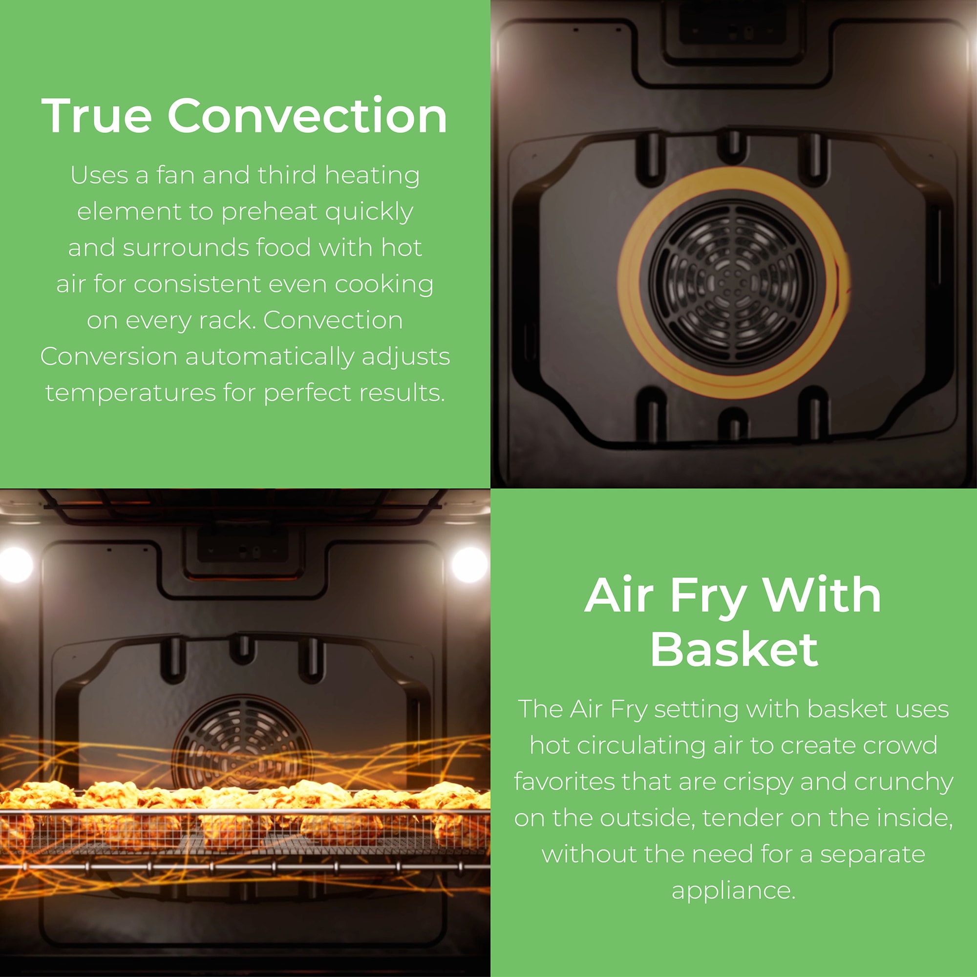 Kenmore 30-in Glass Top 5 burners 5.6-cu ft Air Fry Convection Oven Freestanding Electric Range with WipeClean Coating ( Stainless Steel )