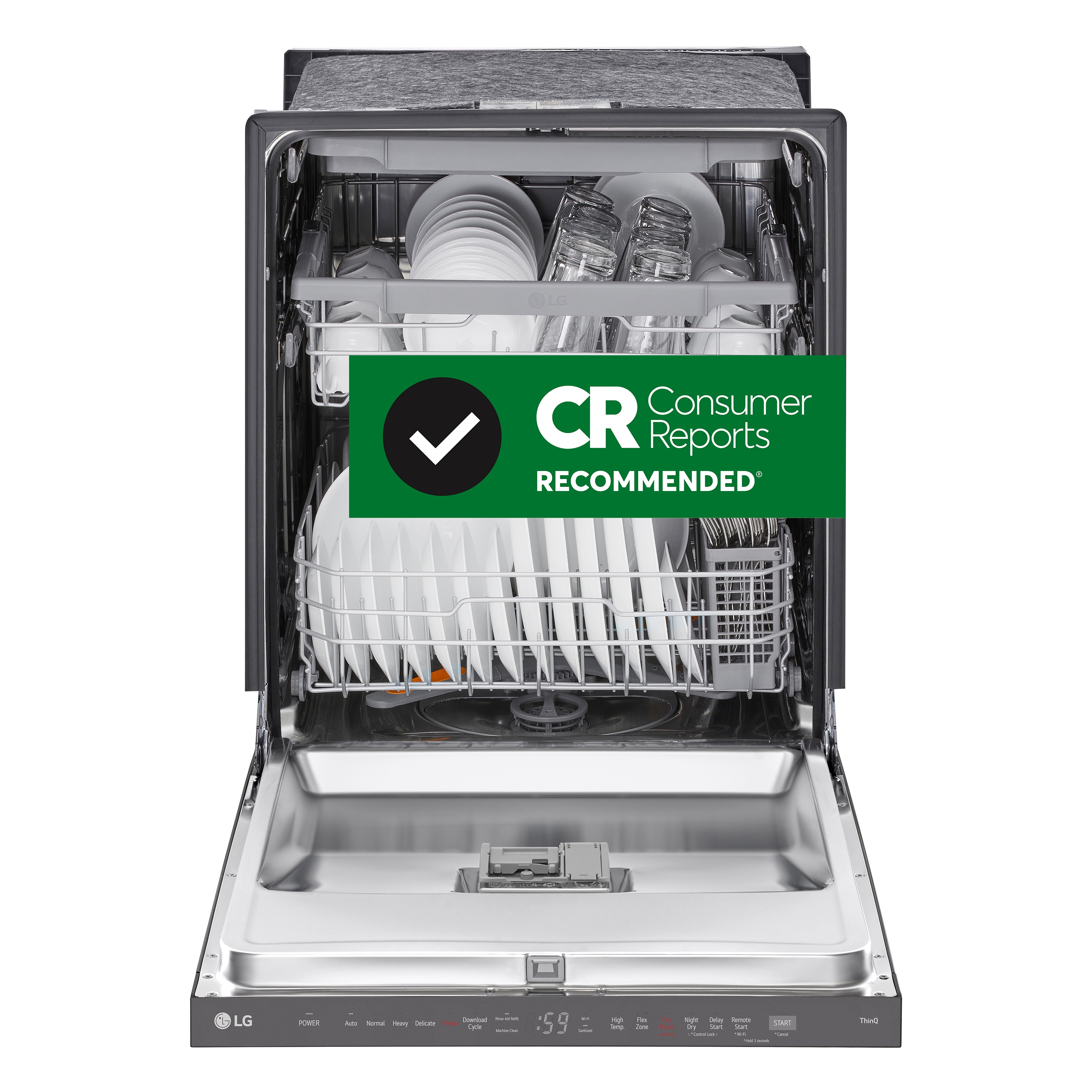 LG Top Control 24 in Smart Built In Dishwasher With Third Rack Black Stainless Steel ENERGY STAR 46 dBA