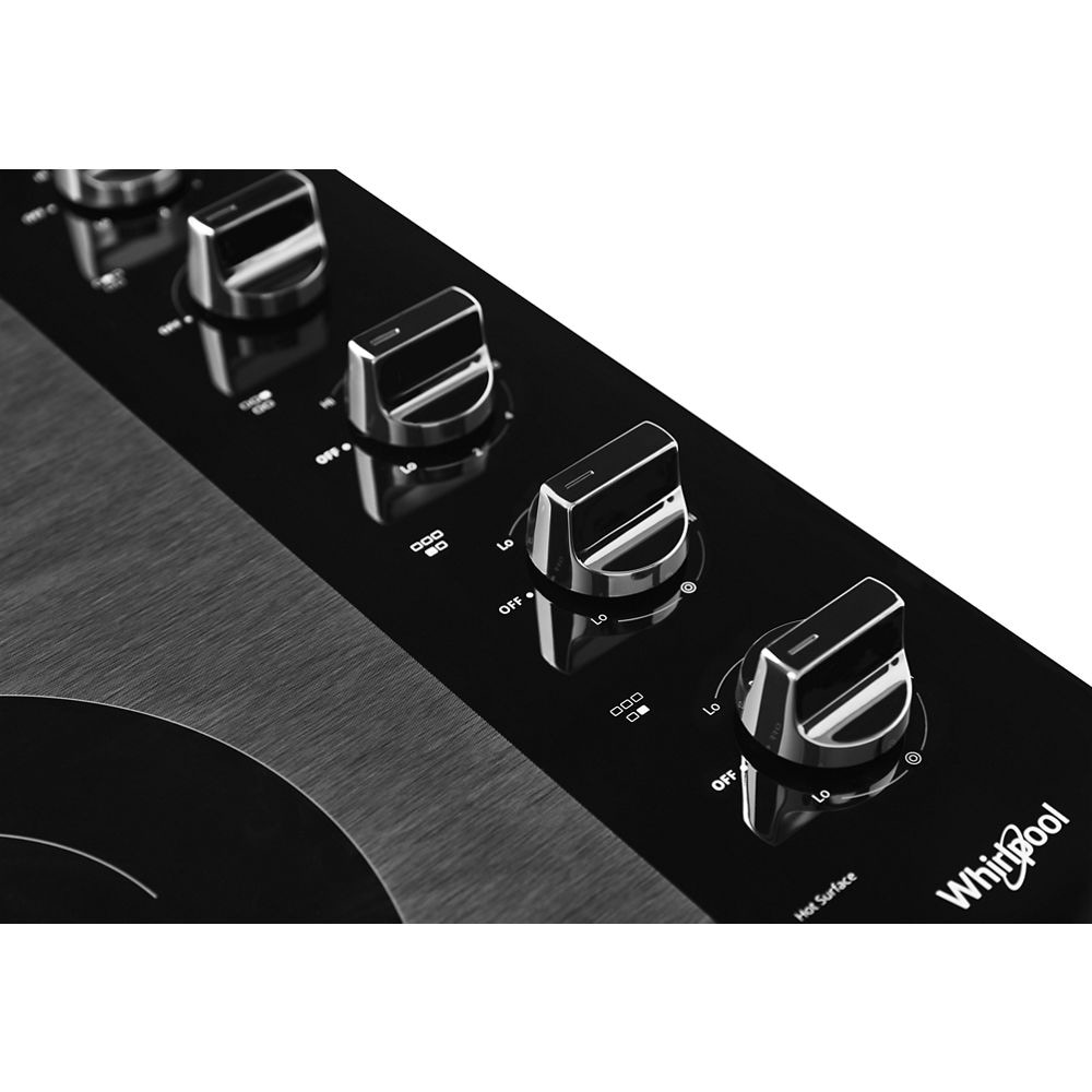 Whirlpool 30-in 5 burners Smooth Surface (Radiant) Black Electric Cooktop