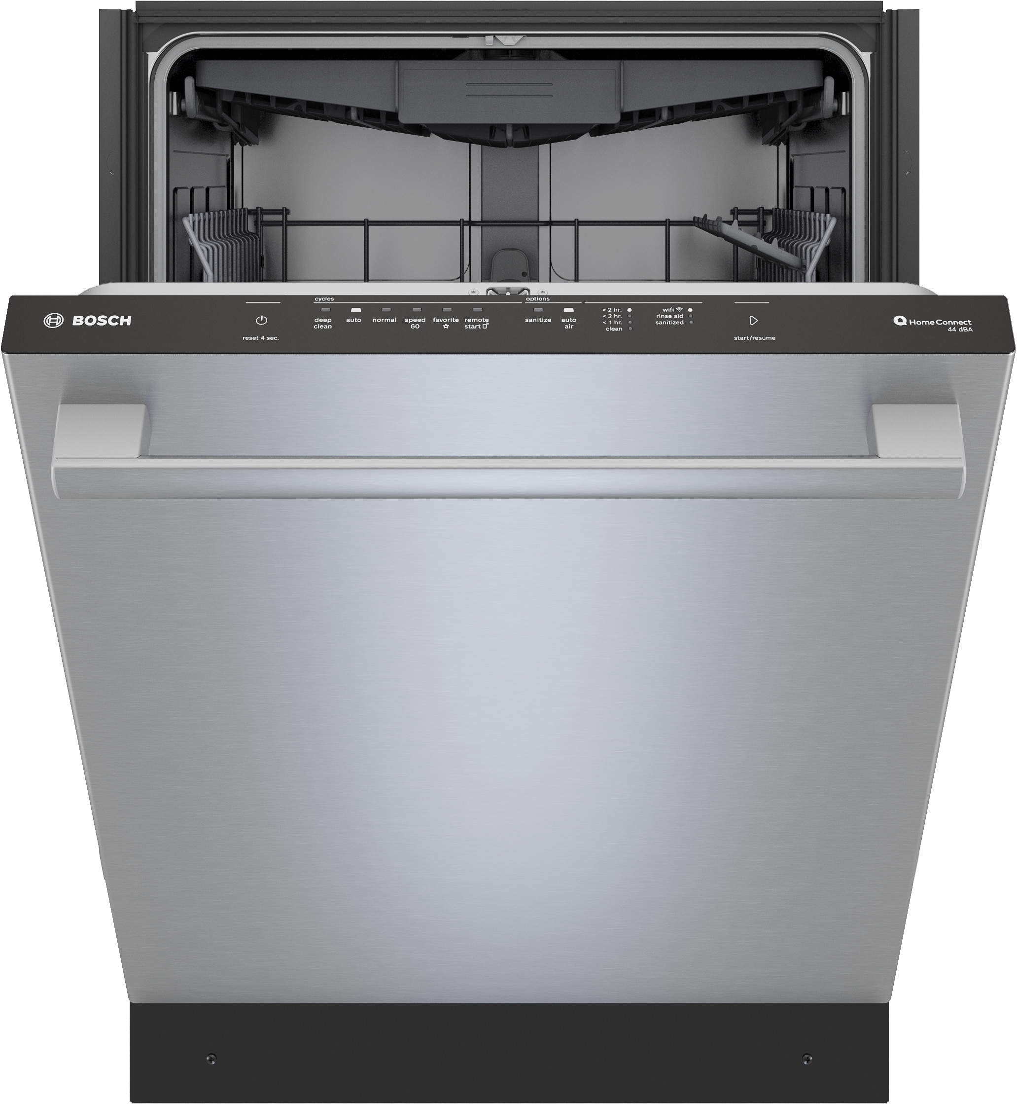 Bosch 500 Series 24 in Top Control Built in Dishwasher With Third Rack Stainless steel ENERGY STAR 44 Decibel Very Quiet Sound Level