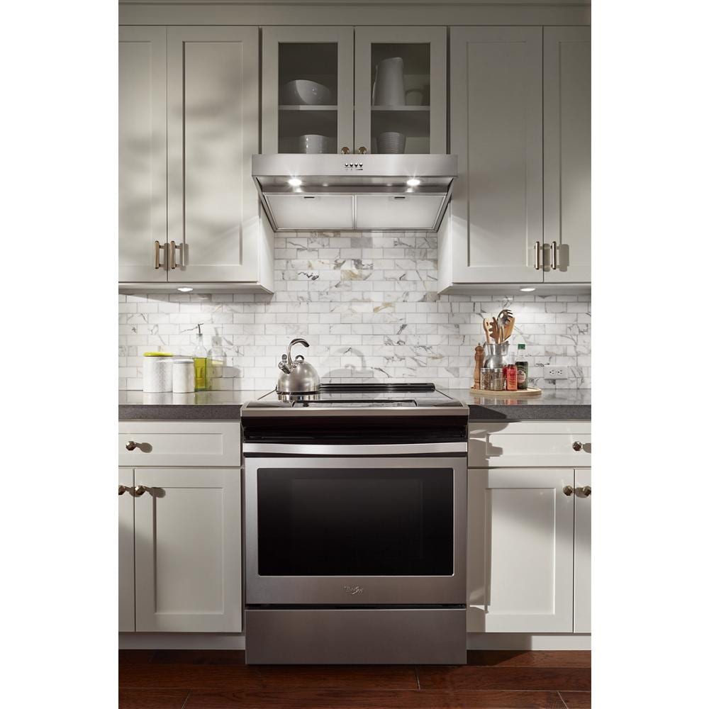 Whirlpool 30 in Convertible Stainless Steel Undercabinet Range Hood Common 30 in Actual 30 in