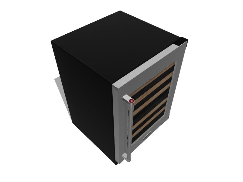 KitchenAid 23.88-in W 46 -Bottles Black Cabinet Stainless Doors Dual Zone Cooling Built-in Indoor Wine Cooler