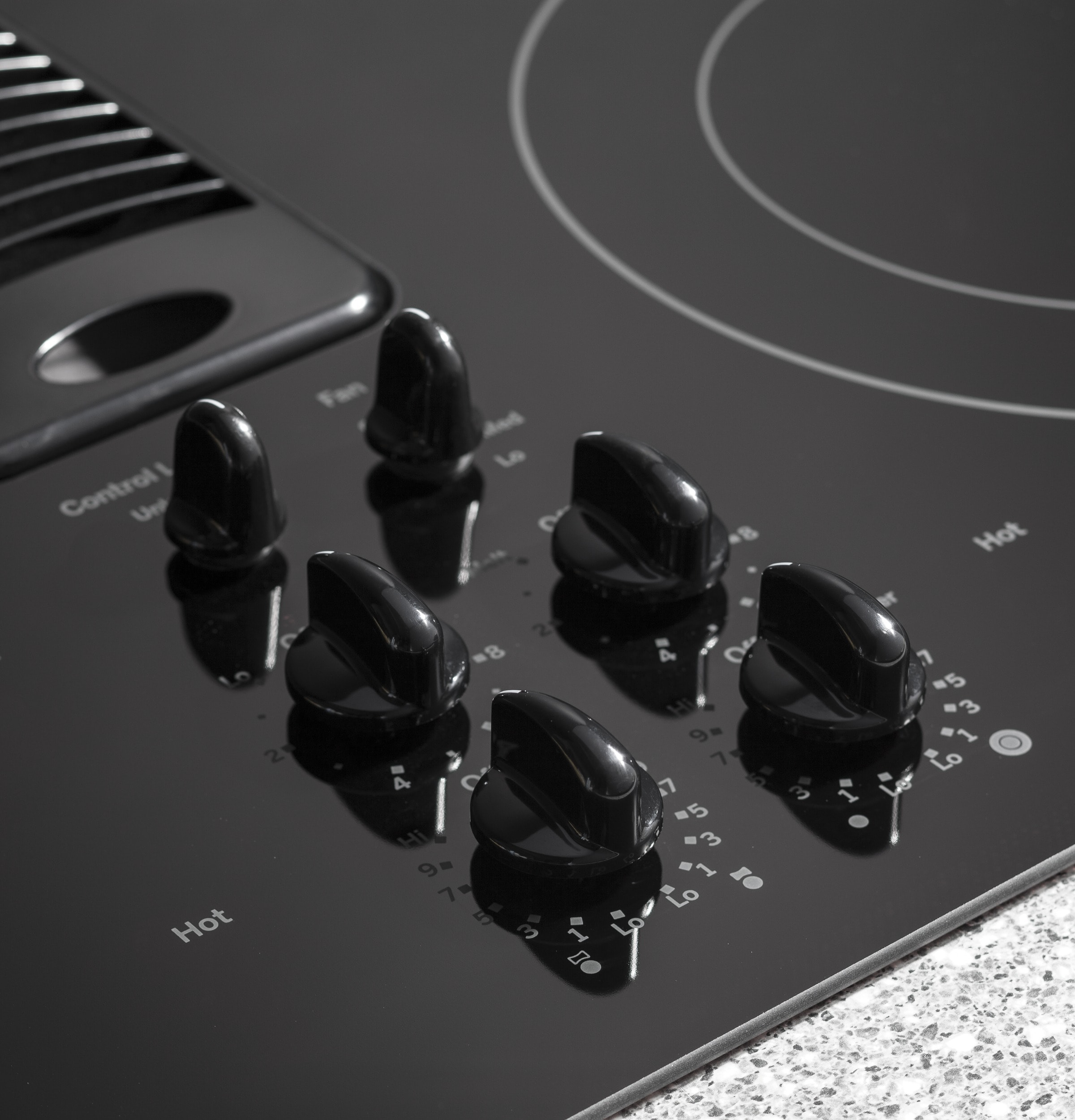 GE Profile 30-in 4 burners Smooth Surface (Radiant) Stainless steel Electric Cooktop with Downdraft Exhaust with Bridge Element