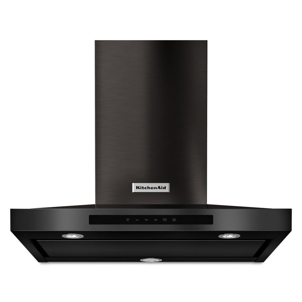 KitchenAid Convertible Black Stainless with Printshield Wall Mounted Range Hood Common 30 Inch Actual 30 in