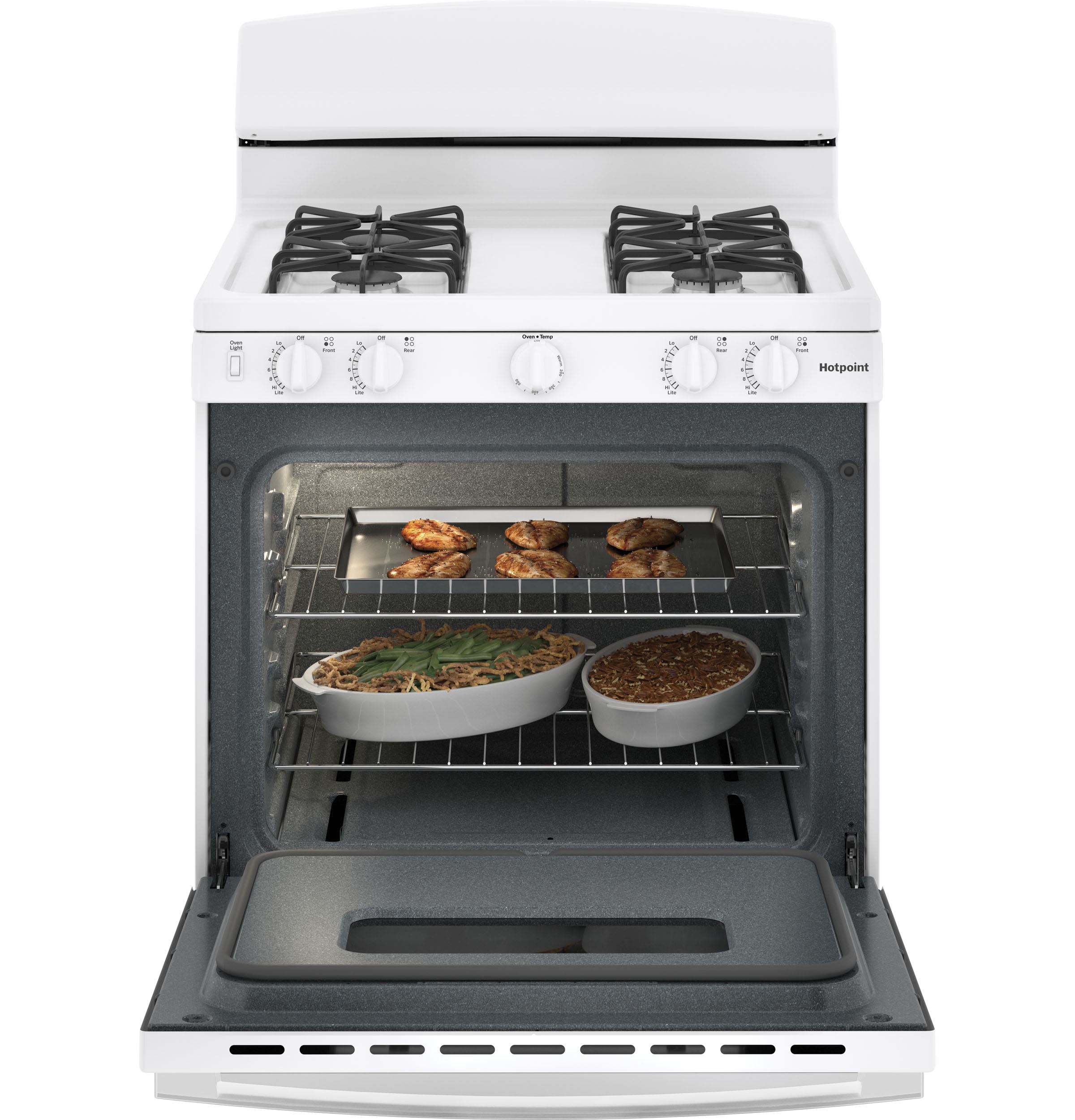 Hotpoint 30-in 4 burners 4.8-cu ft Freestanding Natural Gas Range ( White )