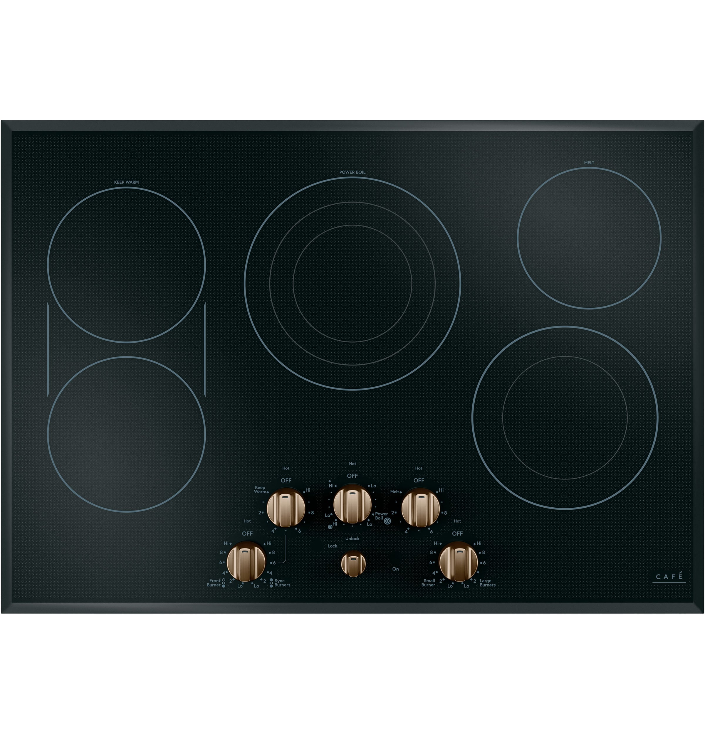Cafe 30-in Electric cooktop Knob kit ( Brushed Bronze )