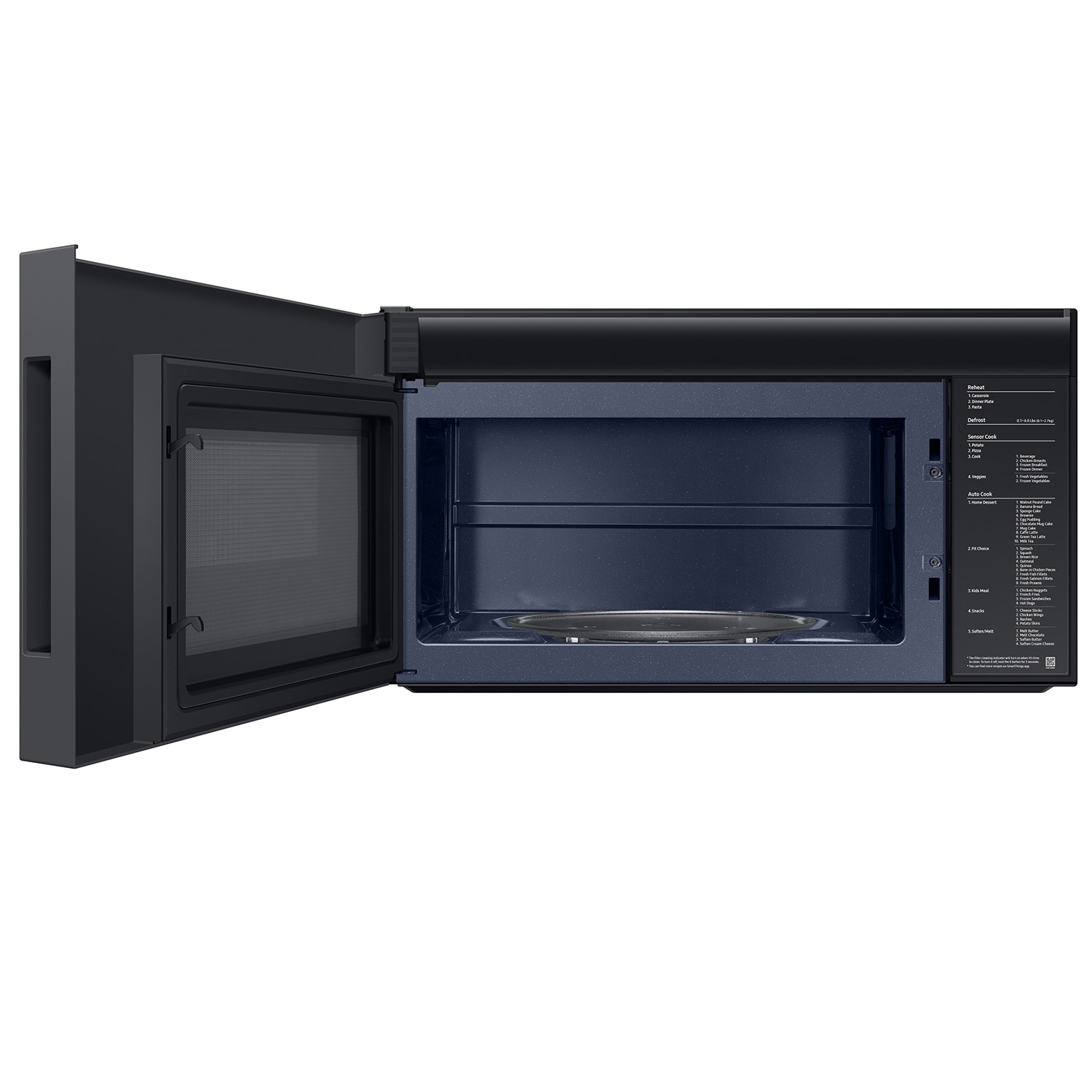 Samsung Bespoke Smart Over the Range Microwave 2 1 cu ft in Stainless Steel with Edge to Edge Glass Dispay
