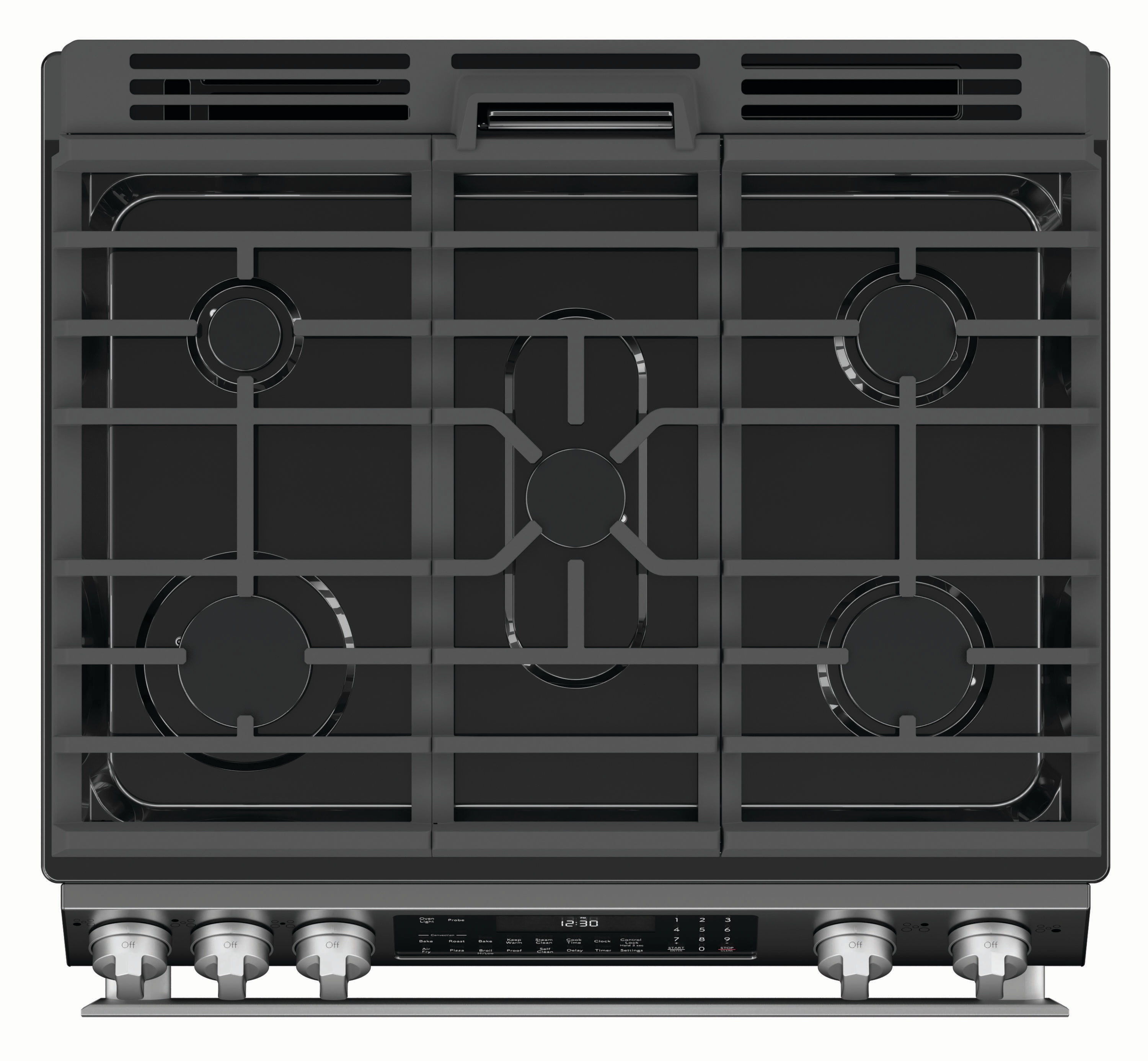 Sharp 30-in 5 burners 6.1-cu ft Air Fry Convection Oven Slide-In Natural Gas Range ( Stainless Steel )