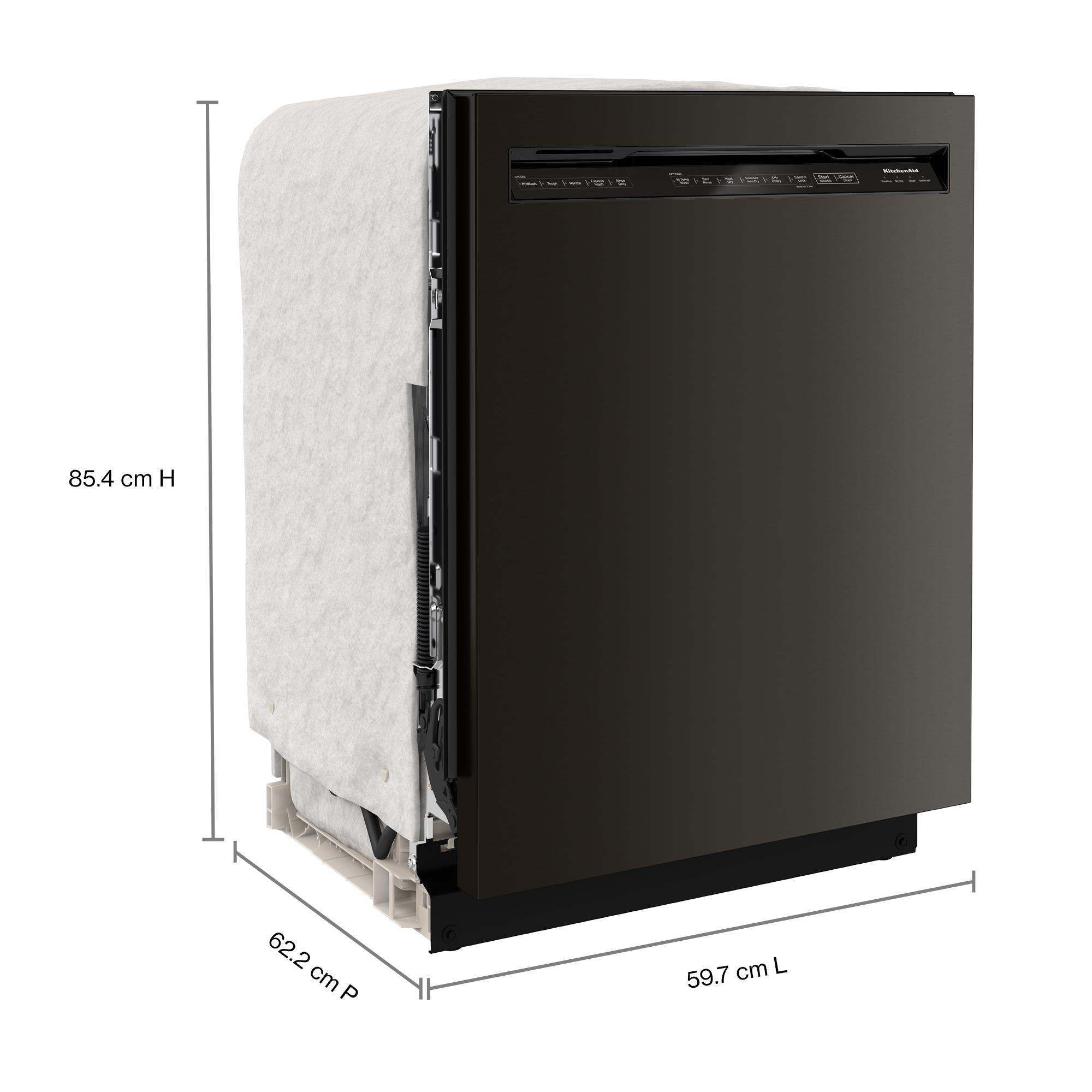 KitchenAid 40 Total Wash Jets 41 dBA 24 in Front Control Built in Dishwasher With Third Rack Black Stainless Steel 41 Decibel Quietest Sound Level