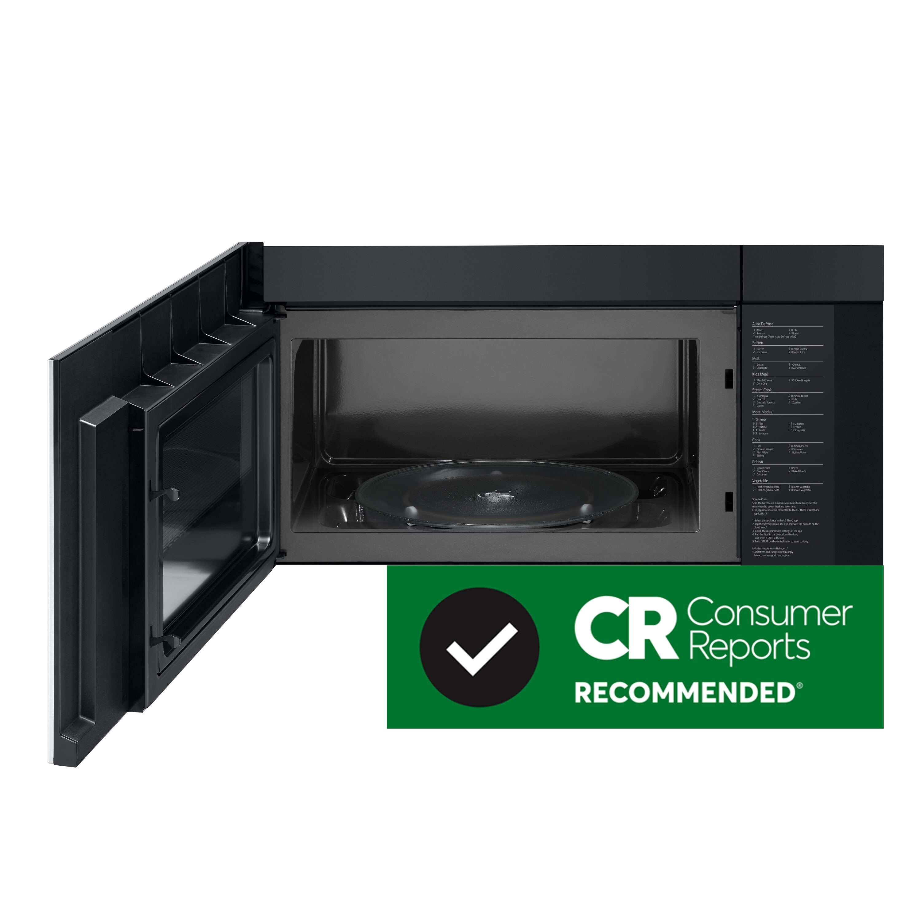 LG 2 cu ft 1050 Watt Smart Over the Range Microwave with Sensor Cooking Printproof Stainless Steel