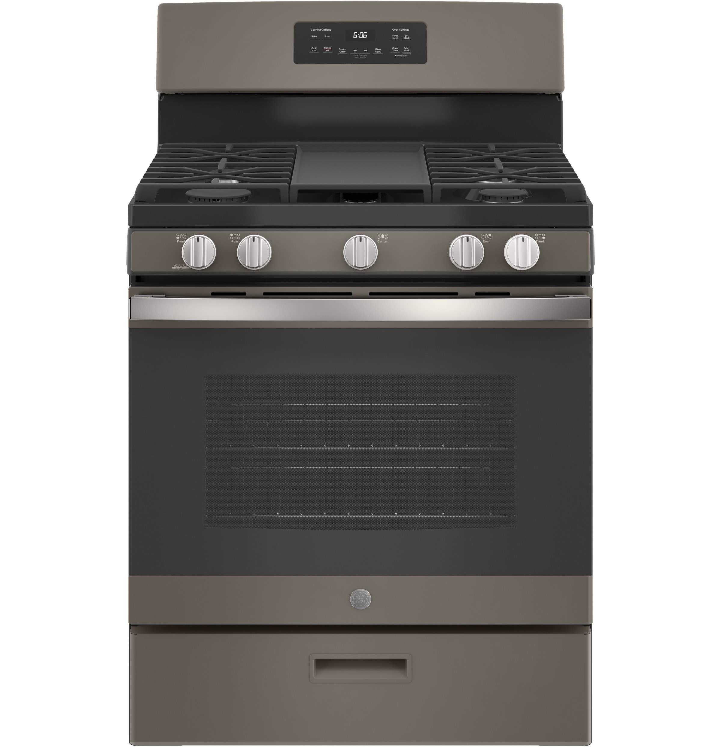 GE 30-in 5 burners 5-cu ft Freestanding Natural Gas Range ( Slate )