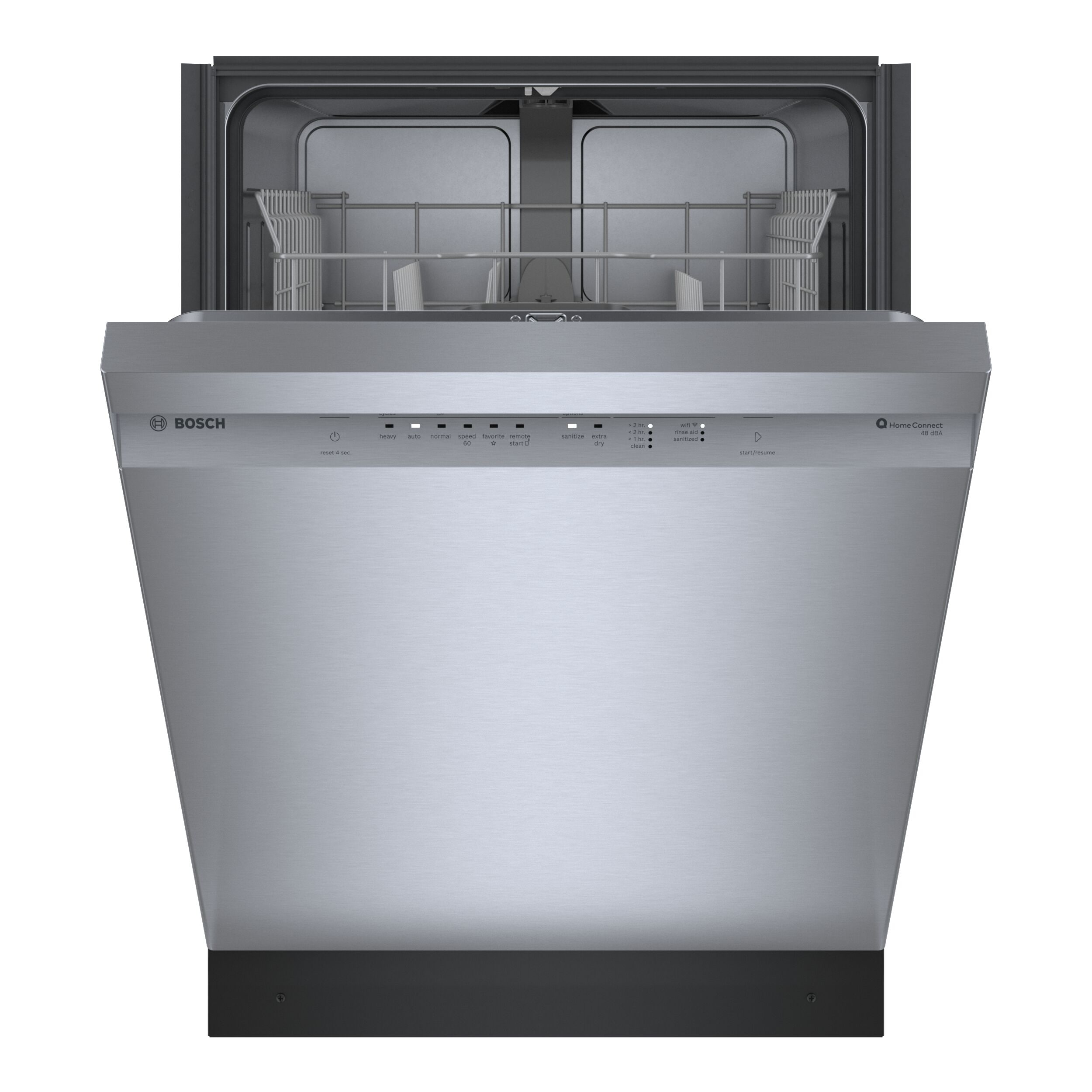 Bosch 300 Series 24 in Front Control Smart Built In Dishwasher Stainless Steel 48 dBA Very Quiet 43 50 Db