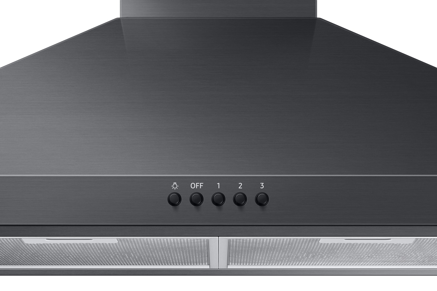 Samsung Convertible Fingerprint Resistant Black Stainless Steel Wall Mounted Range Hood Common 30 Inch Actual 30 in