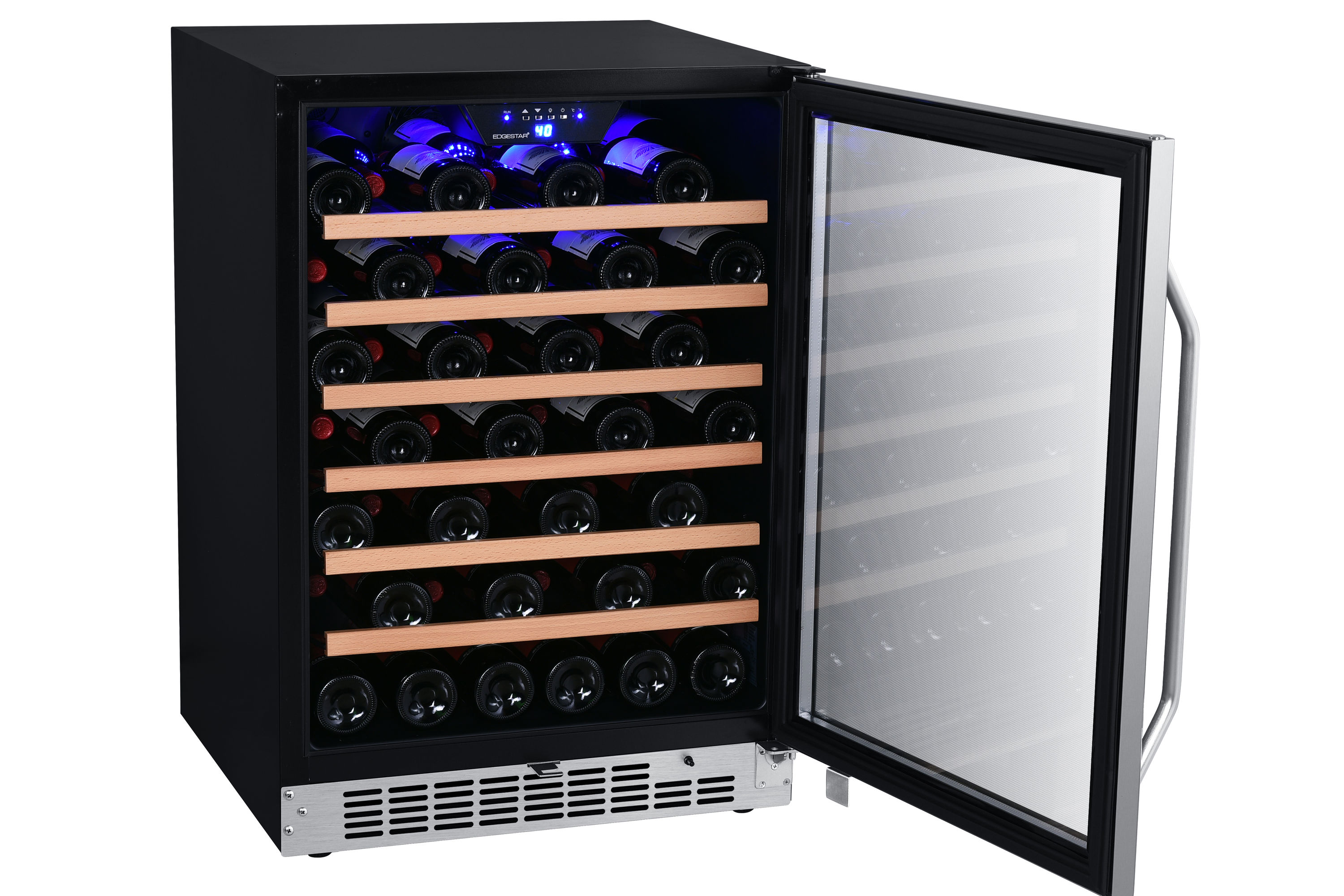 EdgeStar 23.5-in W 53 -Bottles Stainless Steel Built-in/Freestanding Indoor Wine Cooler