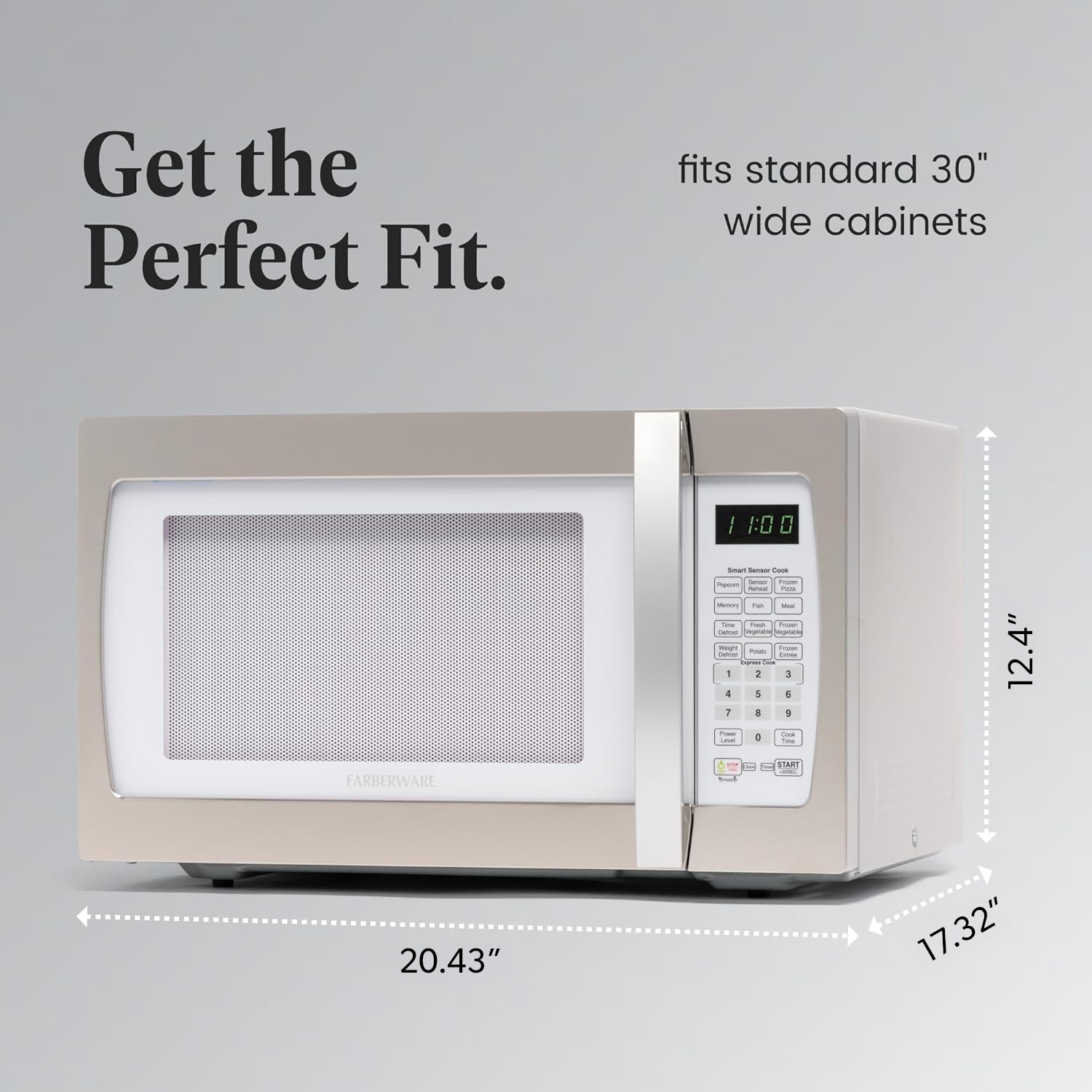 Farberware 1 3 cu ft 1100 Countertop Microwave White Platinum