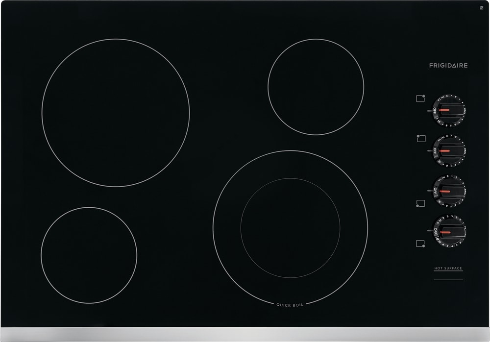 Frigidaire 30-in 4 burners Smooth Surface (Radiant) Stainless steel Electric Cooktop