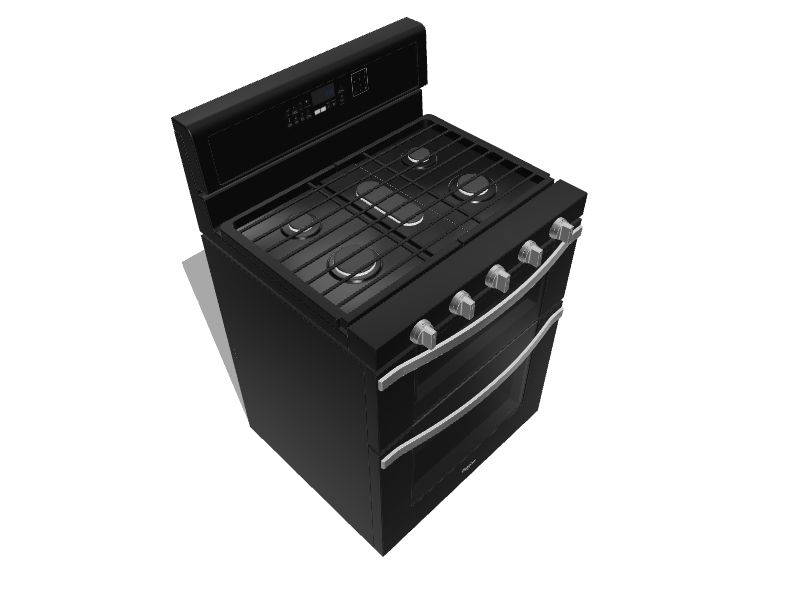 Whirlpool 30-Inches 5 burners 3.9-Cu. Feet / 2.1-Cu. Feet Convection Oven Freestanding Double Oven Gas Range ( Black Ice )