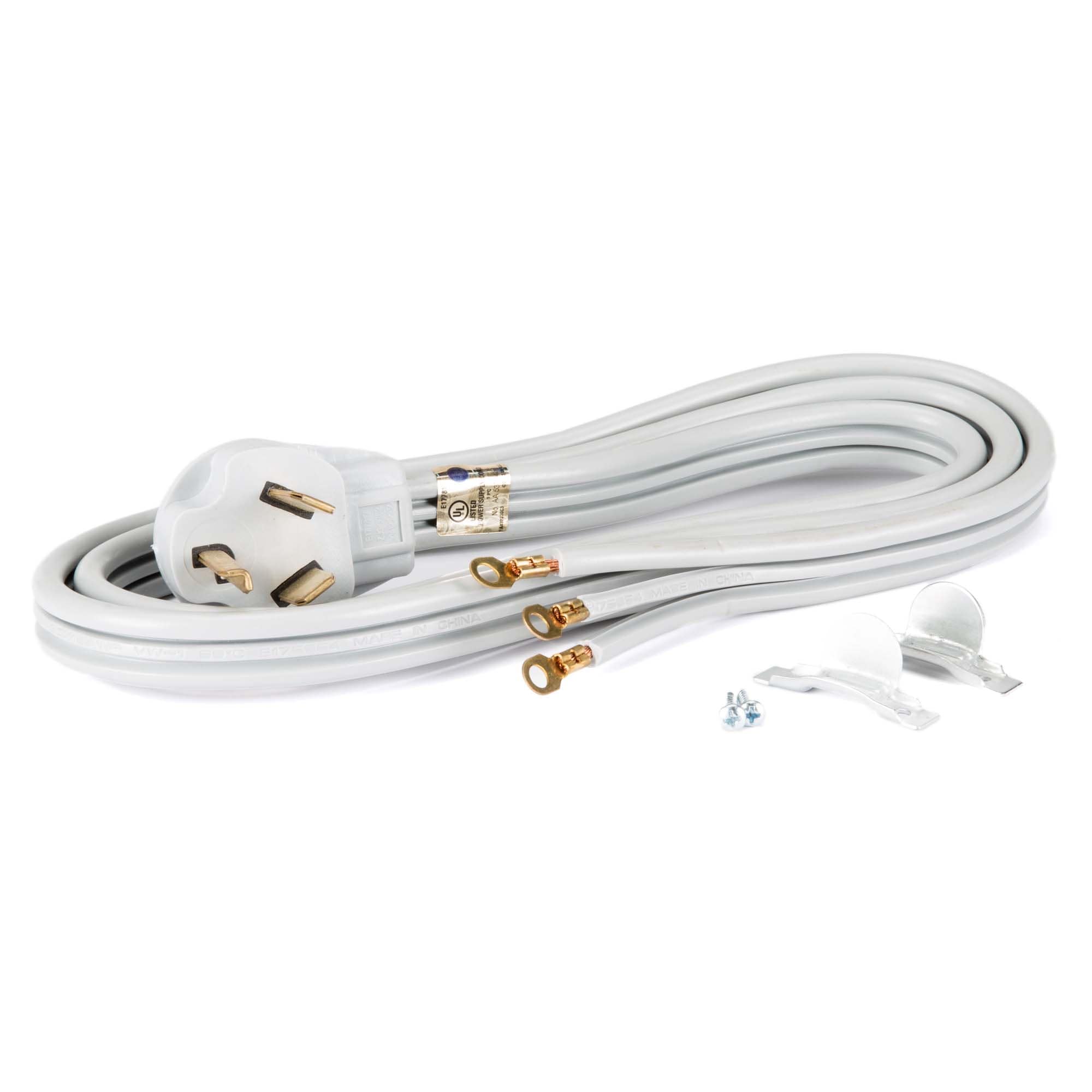 Utilitech 6-ft 30 -Amp 3 -Prong Gray Dryer Appliance Power Cord