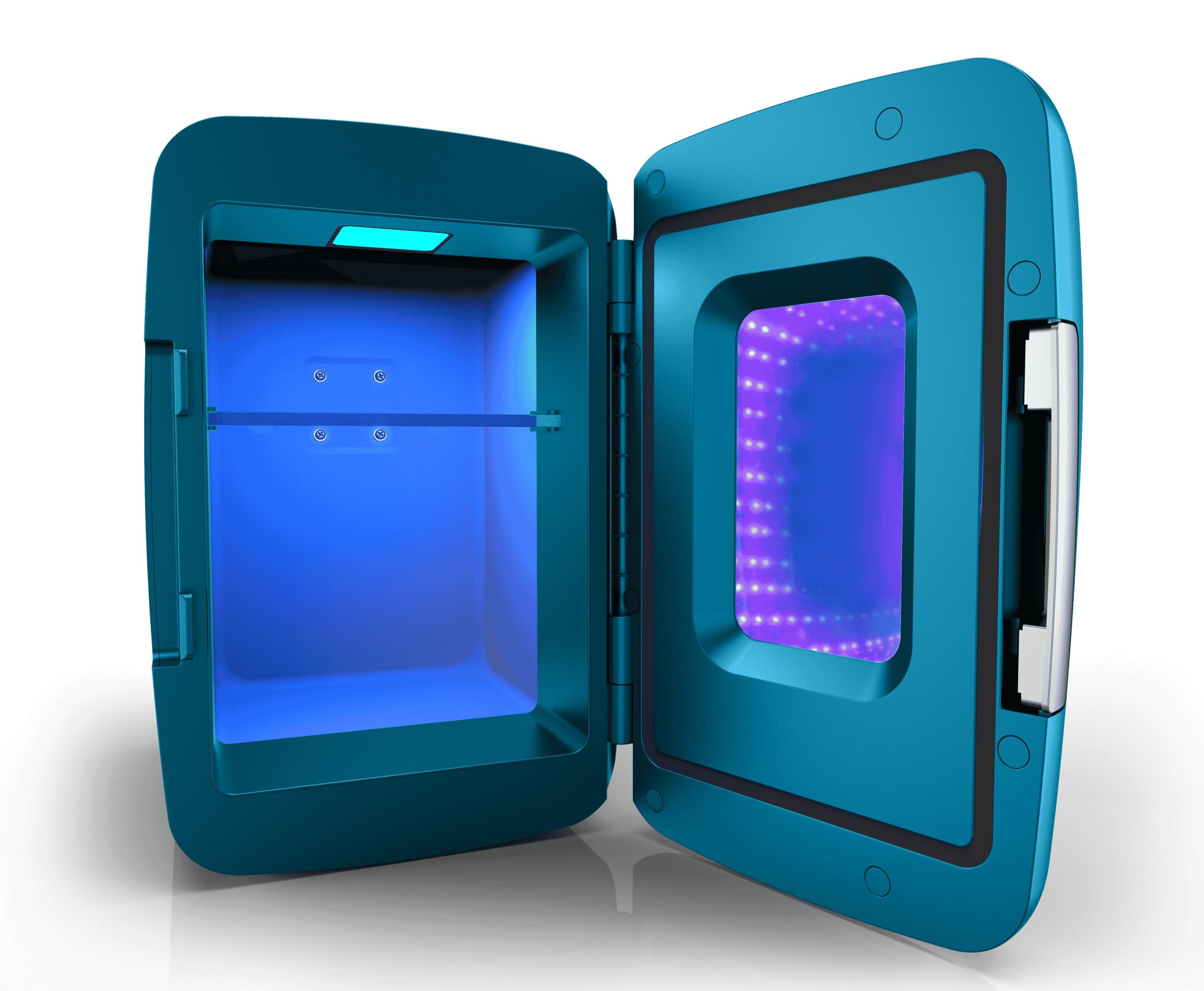 Frigidaire 8-in W 6 -Can Capacity Blue Freestanding Indoor Beverage Refrigerator with Glass Door