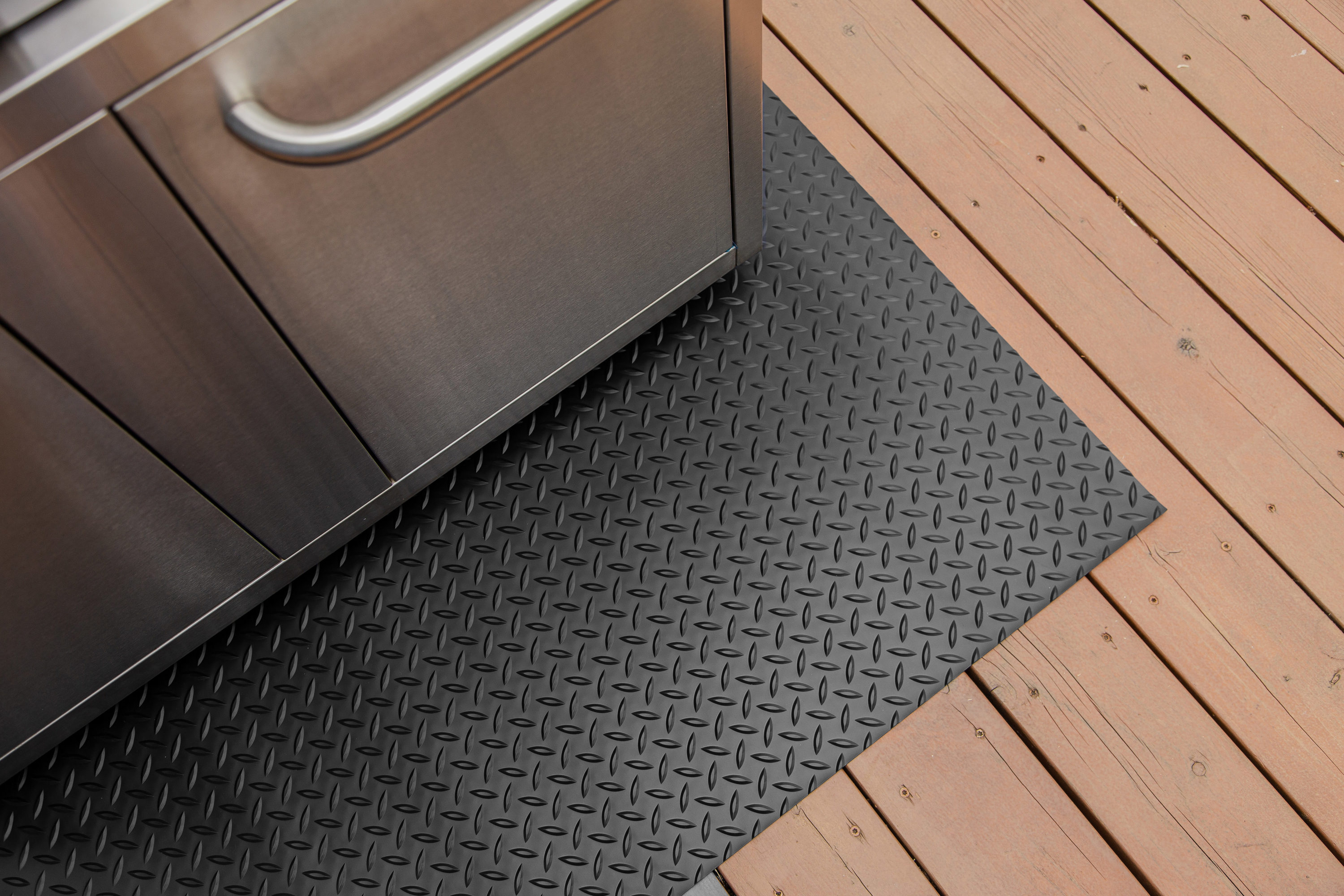 G-Floor Grill Mat Midnight Black Vinyl Rectangular Grill Mat