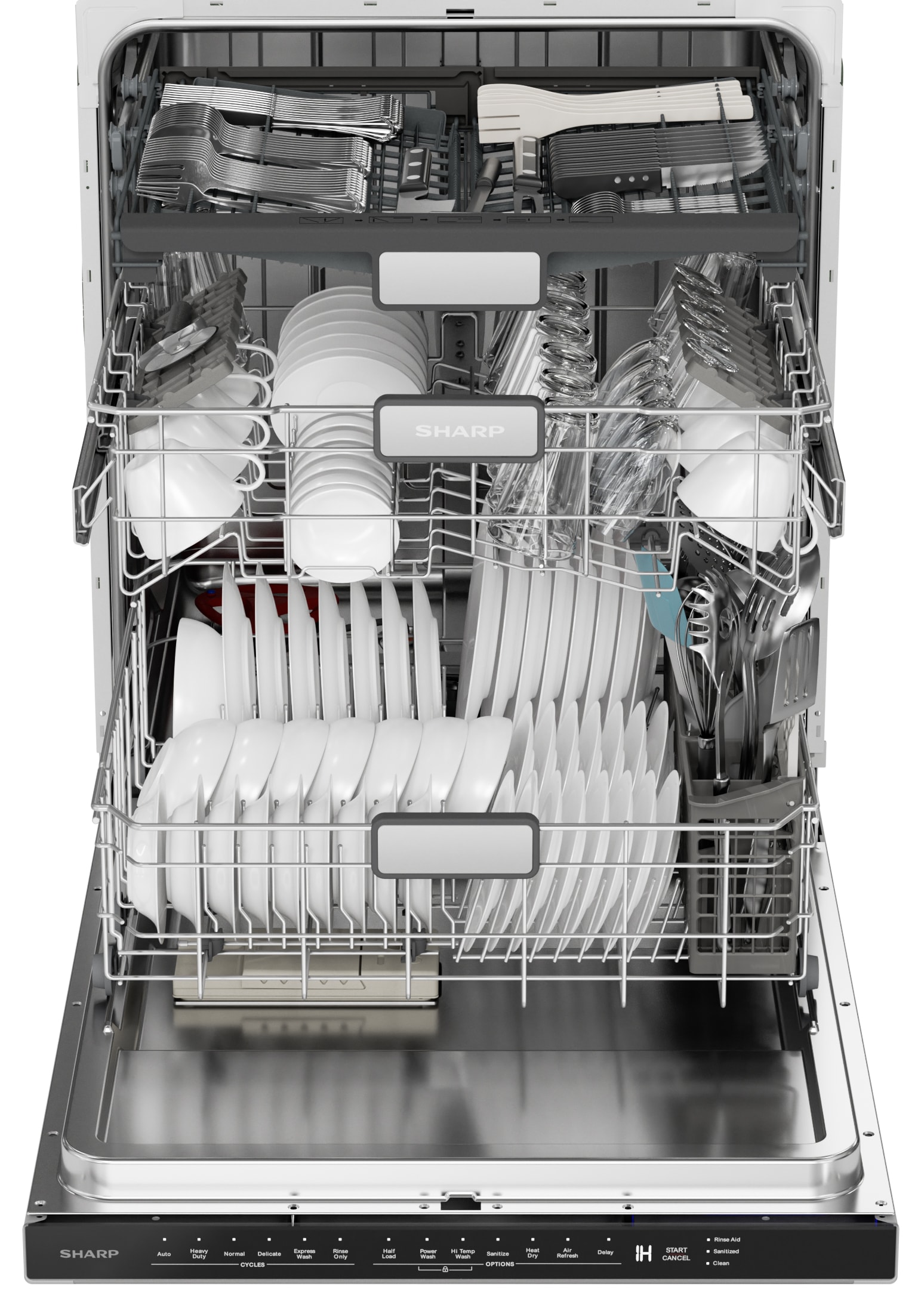 Sharp 45 Decibel Built in Dishwasher Stainless steel Common 24 in Actual 23 87 in ENERGY STAR