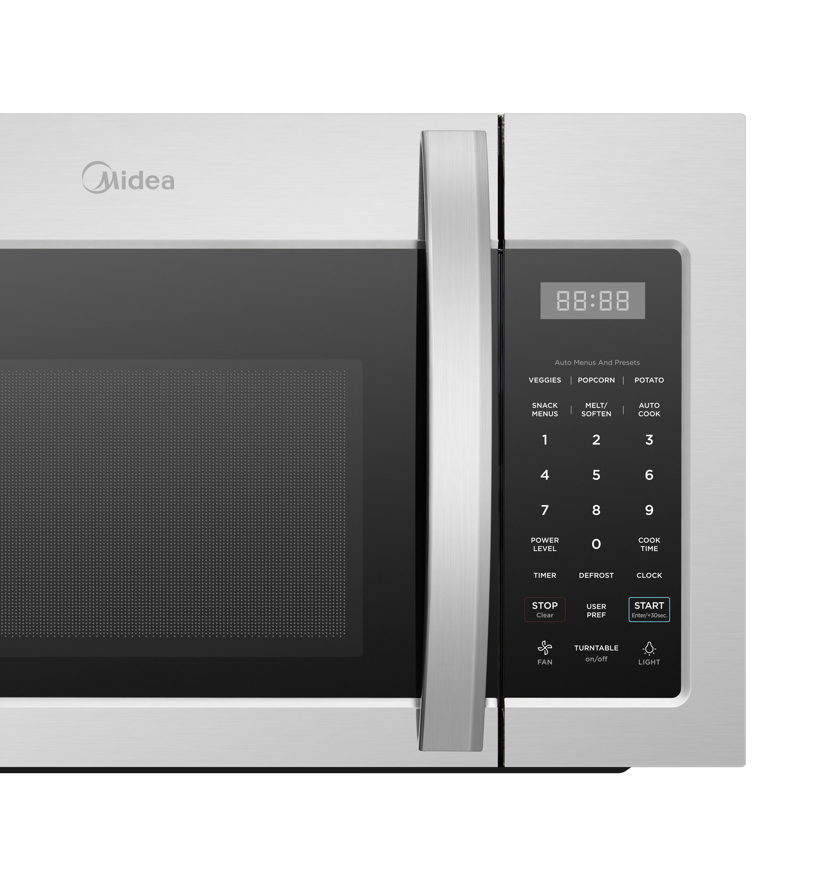 Midea Midea 1 7 cu ft Over the range microwave Stainless Steel