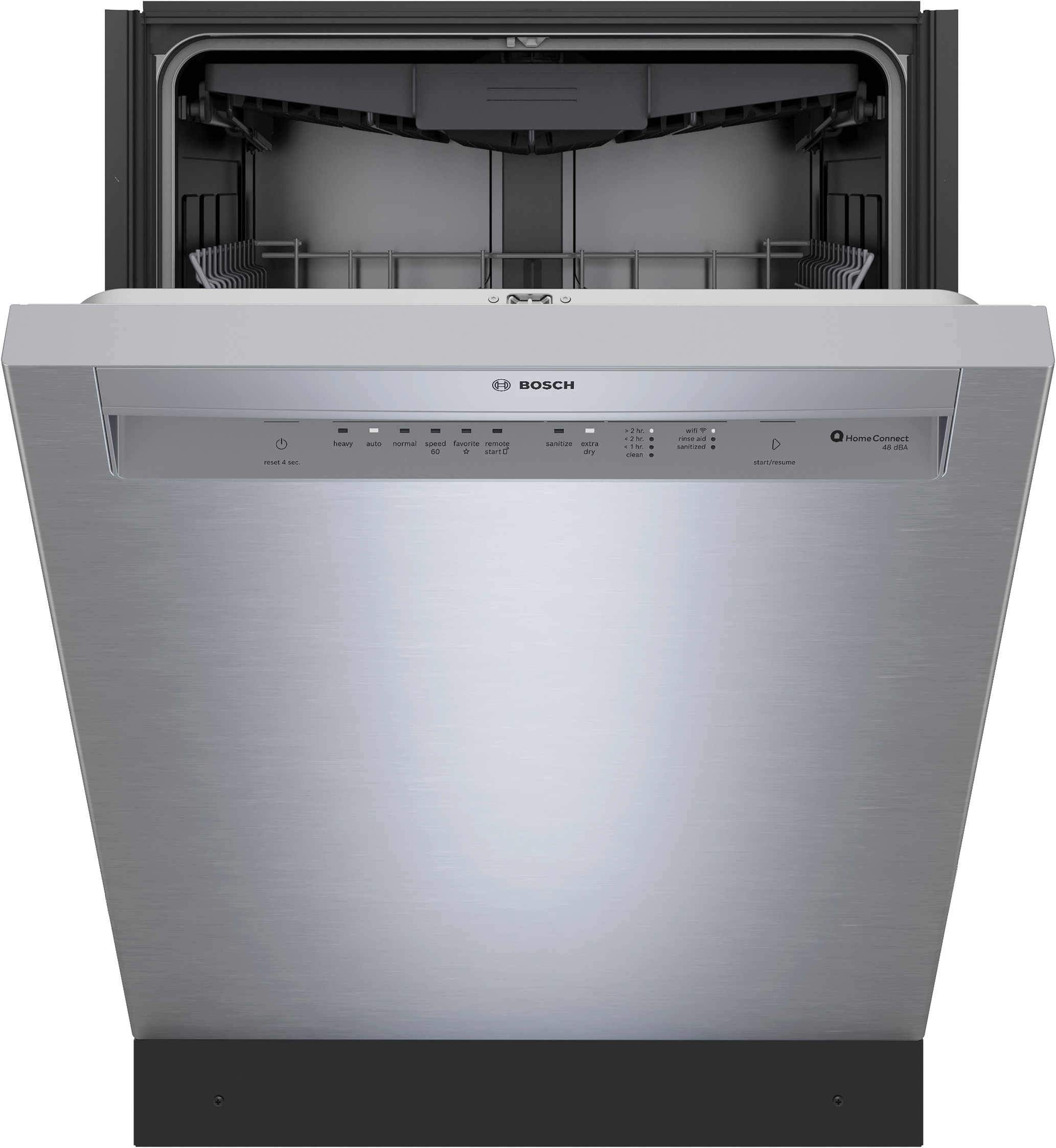 Bosch 300 Series 24 in Front Control Built in Dishwasher With Third Rack Stainless steel 48 Decibel Very Quiet Sound Level