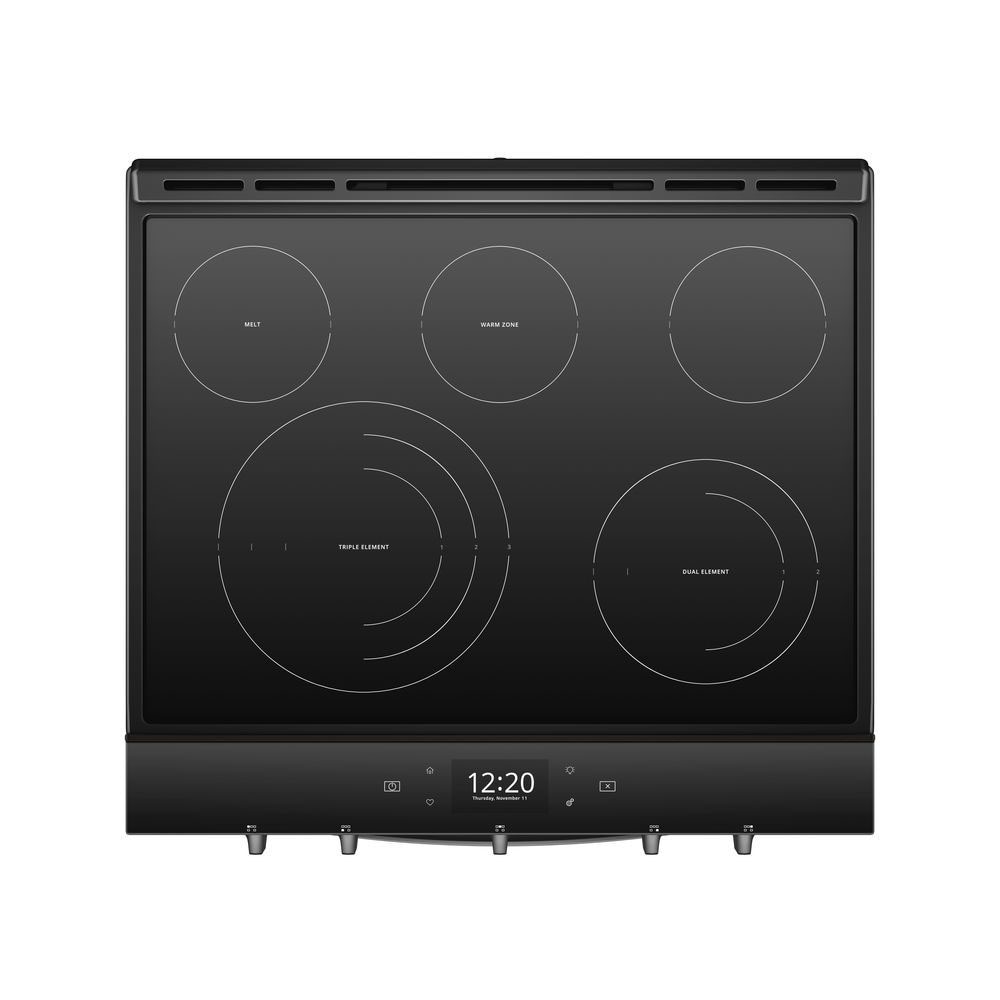 Whirlpool 30-in Glass Top 5 burners 6.4-cu ft Air Fry Slide-In Electric Range ( Black )