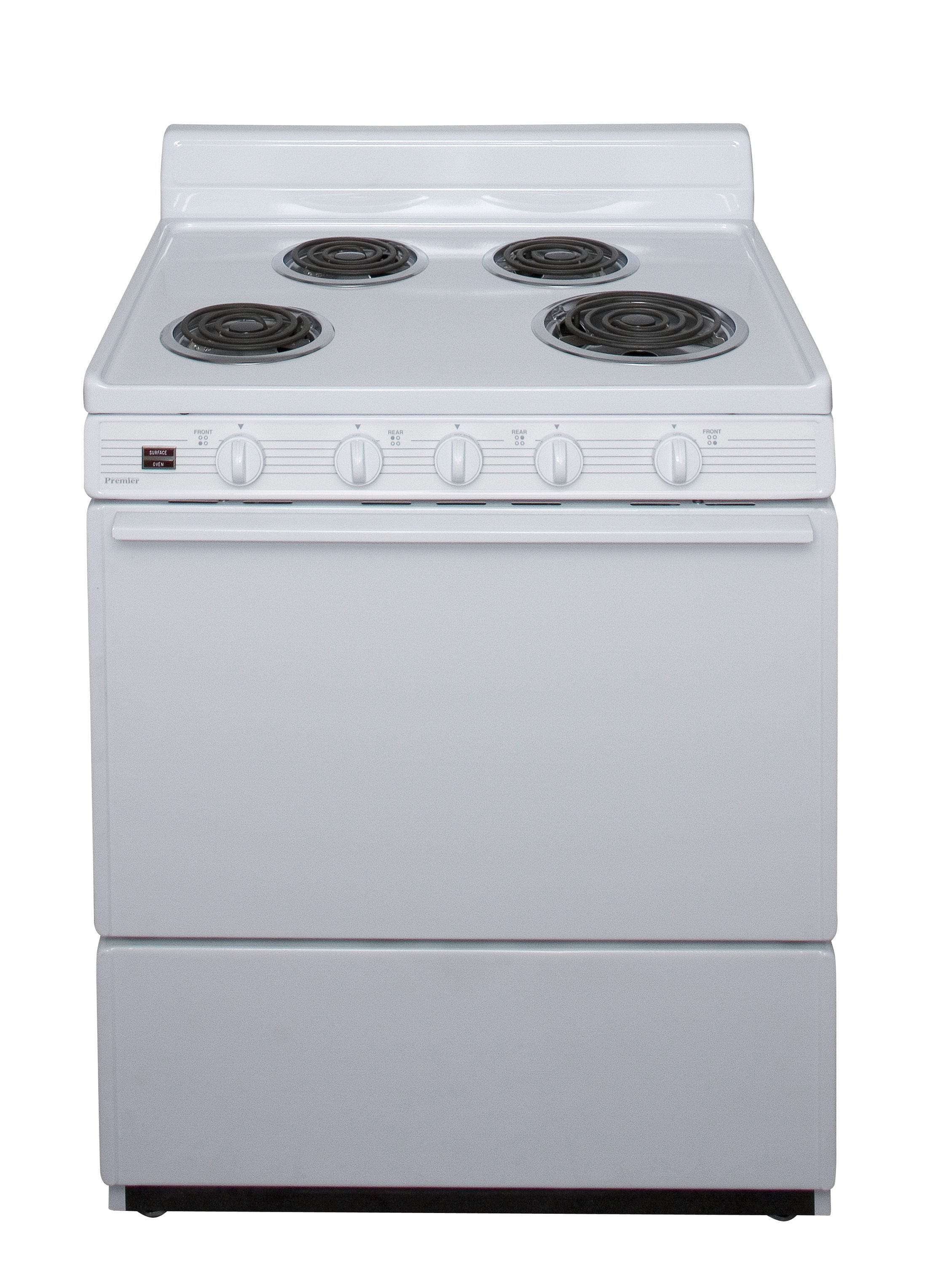 Premier 30-in 4 burners 3.9-cu ft Freestanding Electric Range with WipeClean Coating ( White )