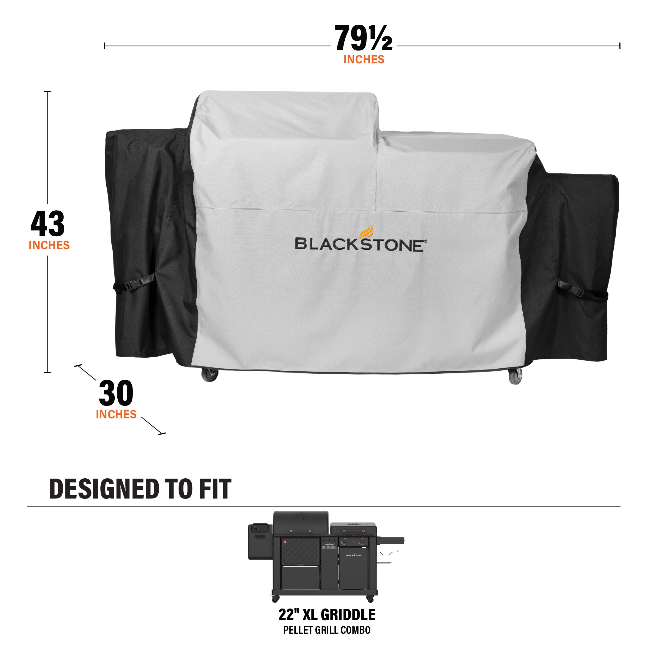 Blackstone Culinary Griddle and Pellet Grill Combo 79.6-in W x 43.1-in H Gray and Black Pellet grill Cover