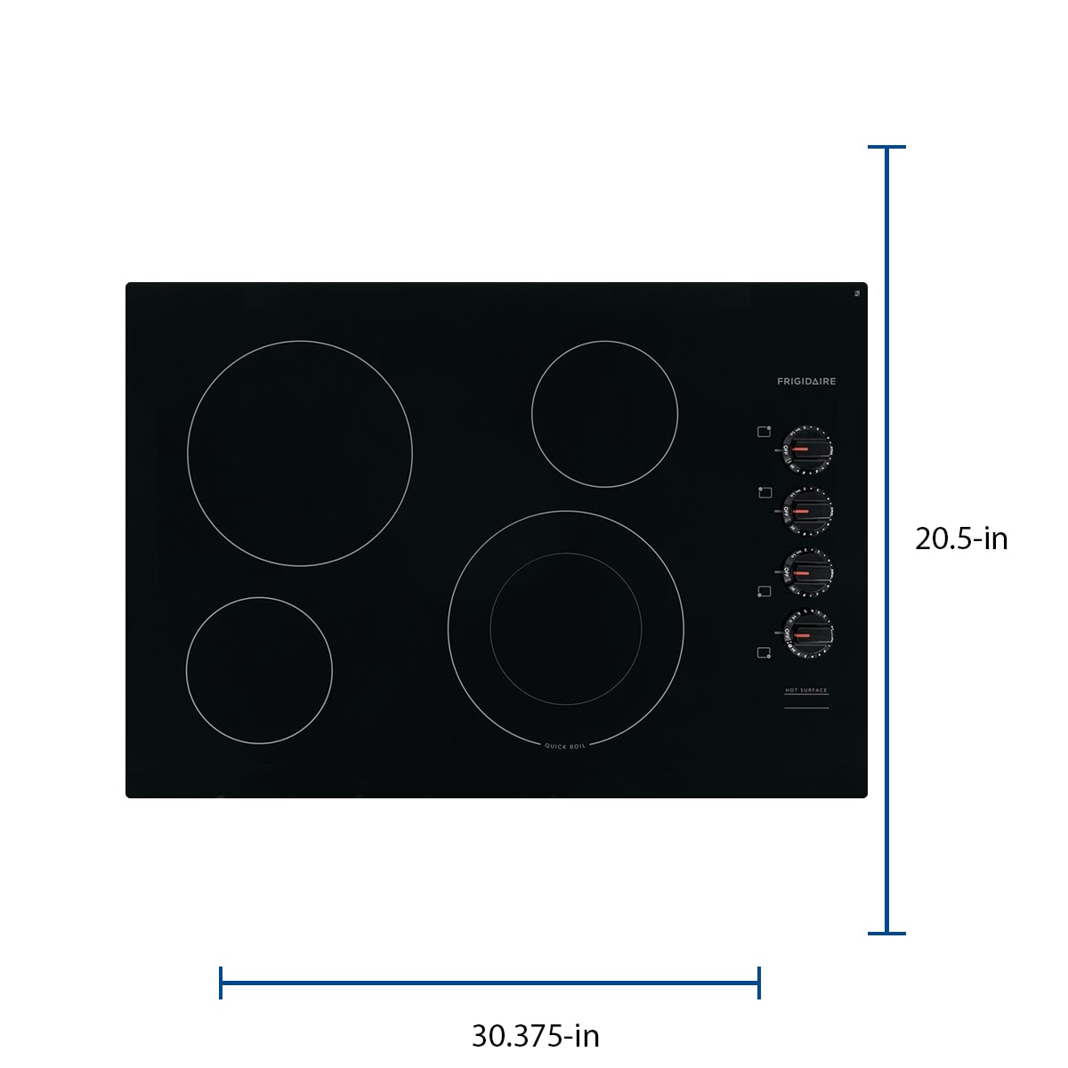 Frigidaire 30-in 4 burners Smooth Surface (Radiant) Black Electric Cooktop
