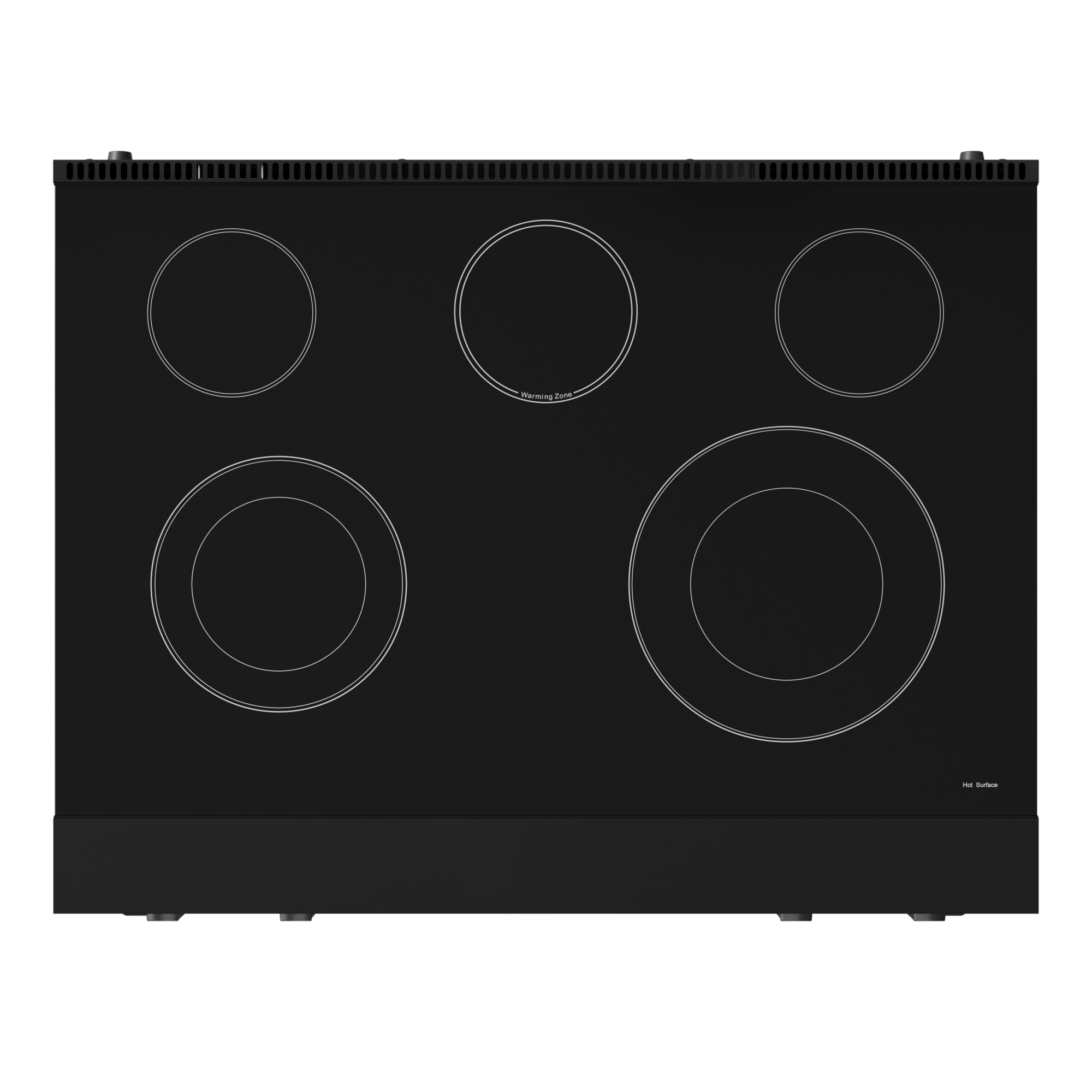 Thor Kitchen Gordon Ramsay Series 36-in Glass Top 5 burners 6-cu ft Air Fry Convection Oven Freestanding Electric Range ( Matte Black )