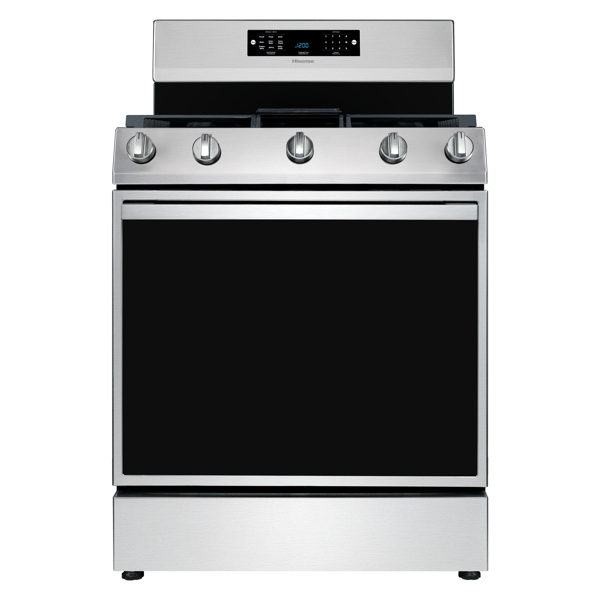 Hisense 30-in 6 burners 5.8-cu ft Air Fry Convection Oven Freestanding Natural Gas Range ( Stainless Steel )
