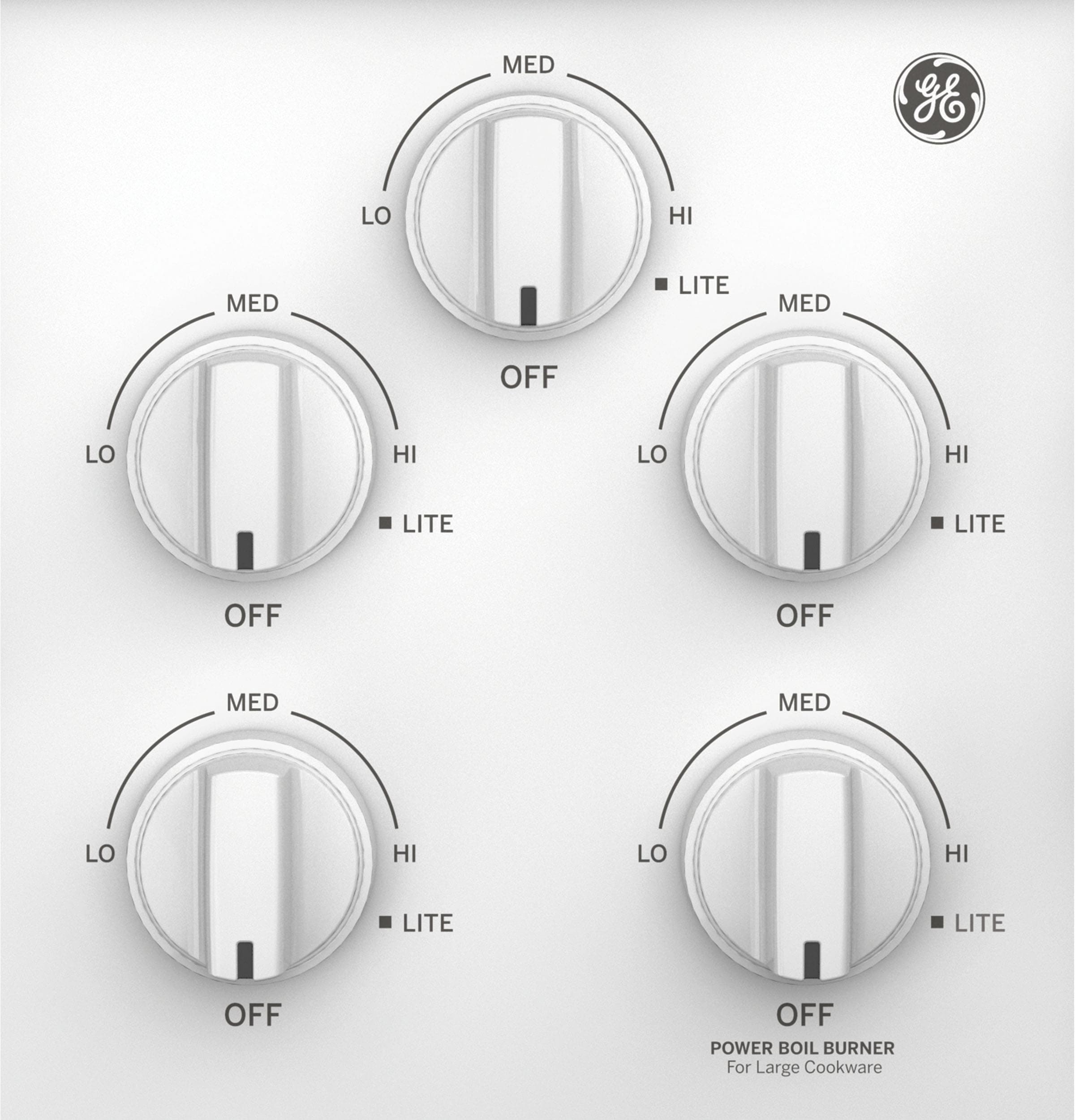 GE 36-in 5 burners White Gas Cooktop